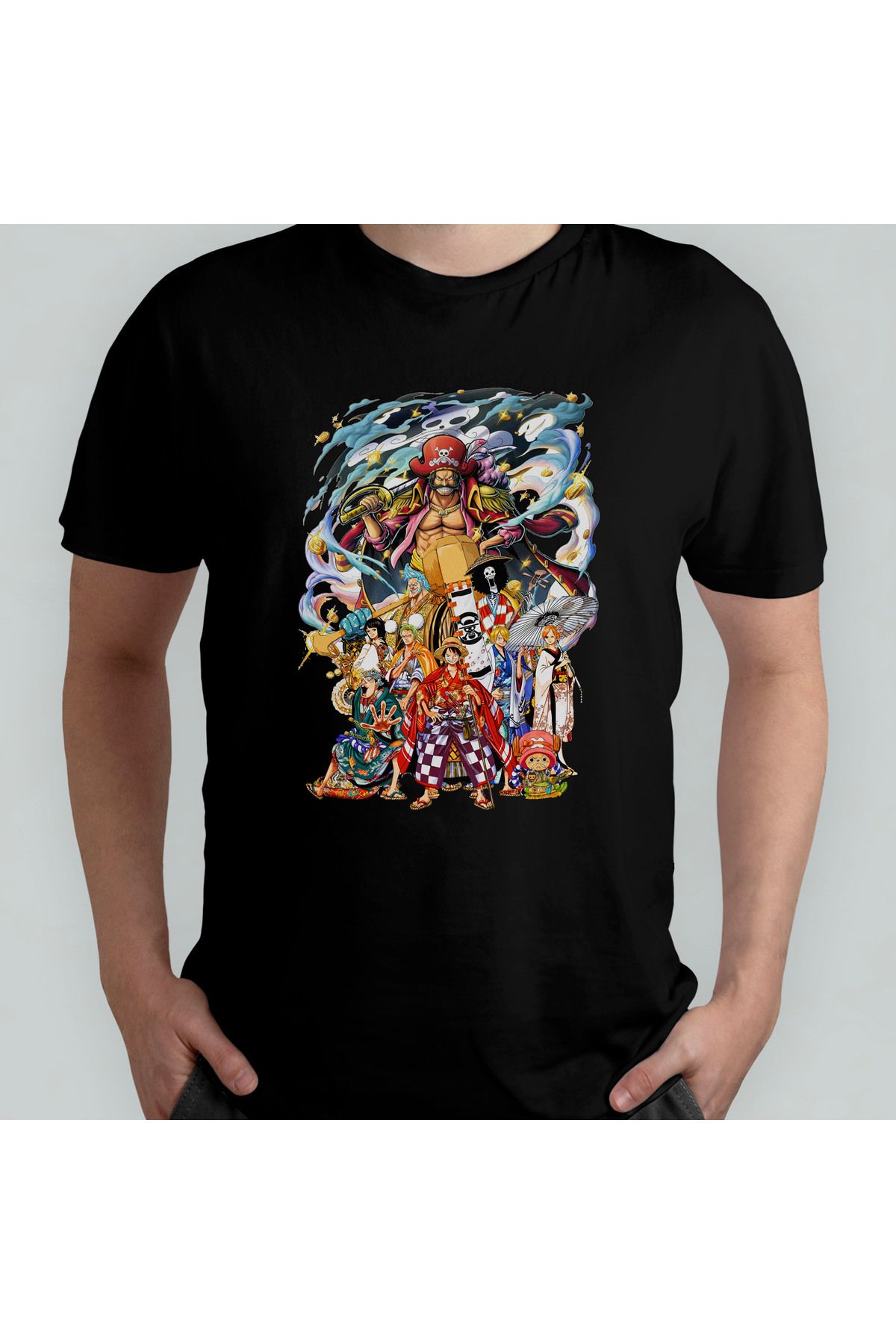 Pixxa One Piece Unisex %100 Pamuklu Bisiklet Yaka T-Shirt Model 12