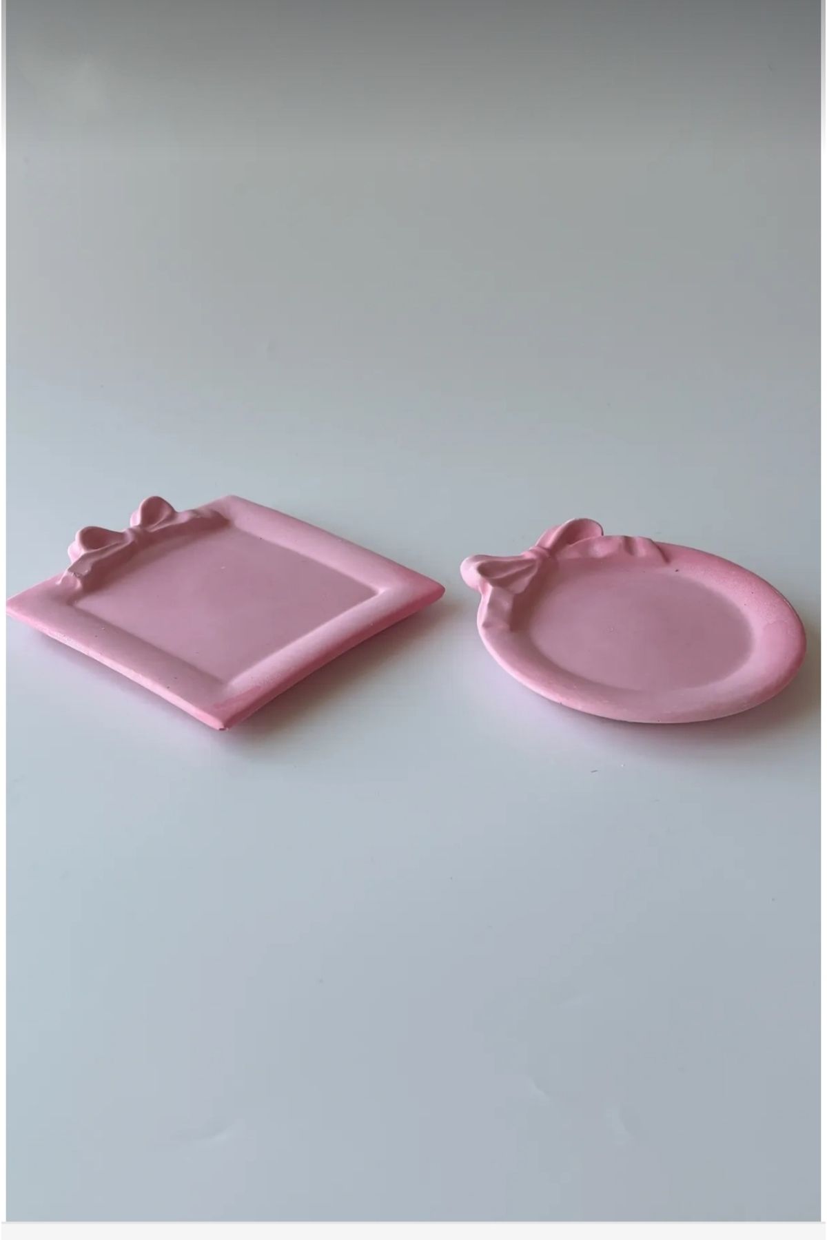 beautystyle Fiyonk Takı Tabağı , Bardak Altlığı - 2'li Fiyonk Mini Tabak Pembe