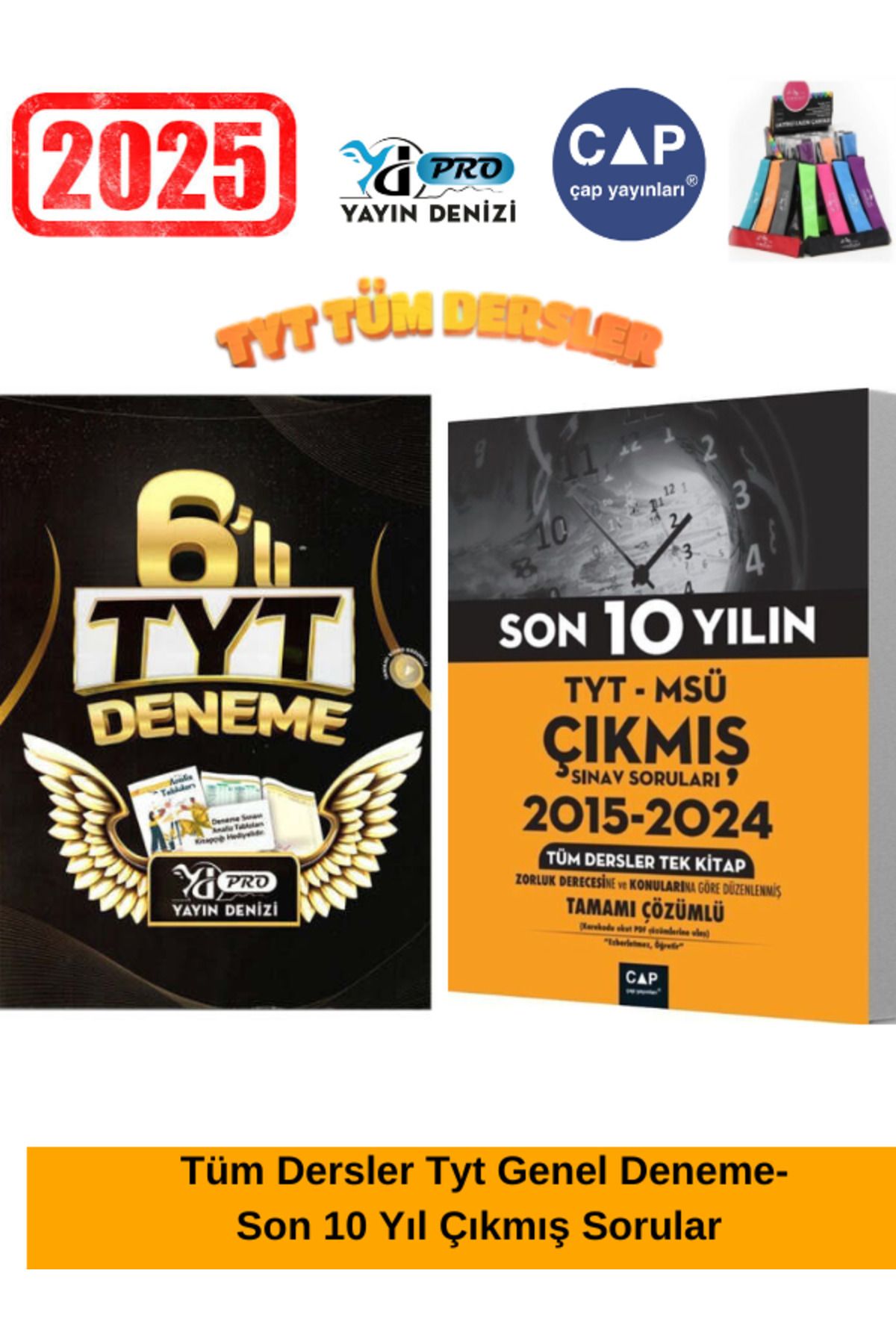 Ens Yayıncılık Çap Tyt-Msü Konu Konu Son 10 Yıl Çıkmış+Yayın Denizi Tyt 6 lı Genel Deneme Seti+Kalemlik