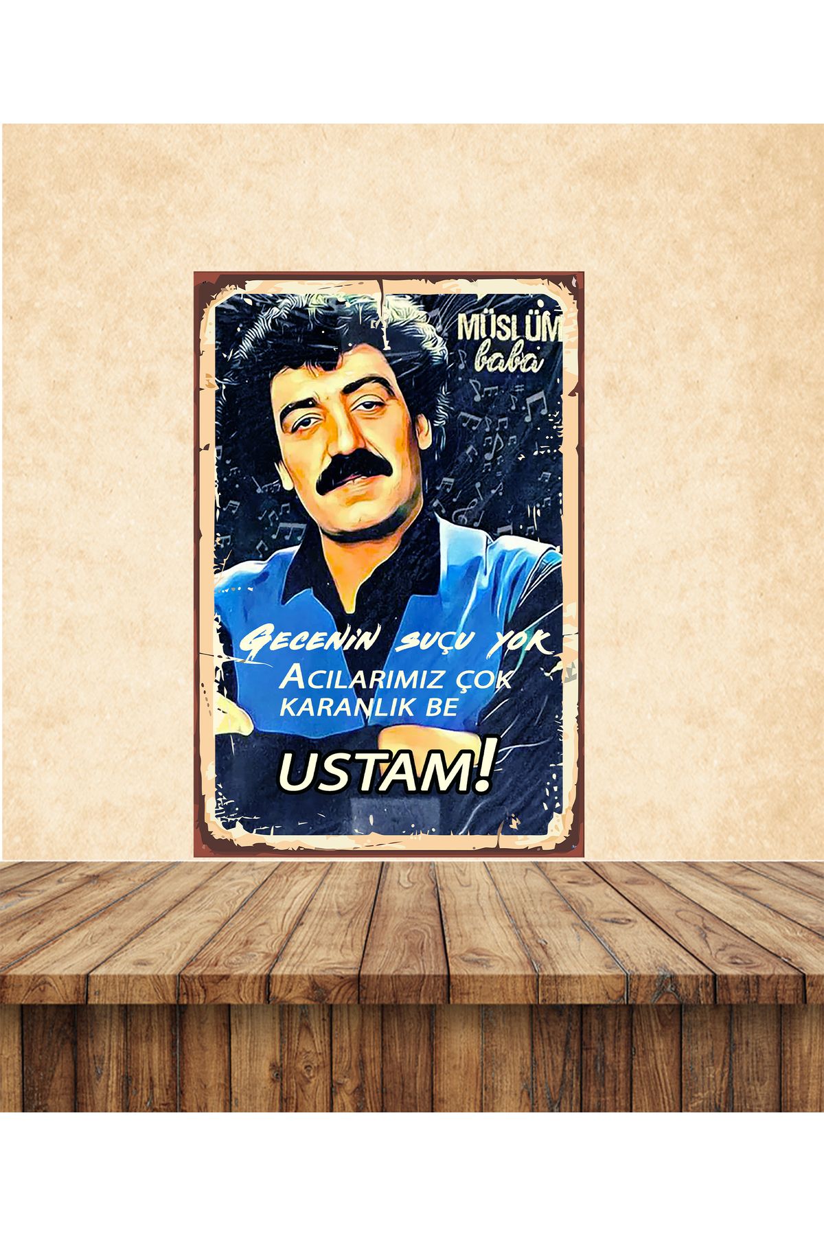 TAKIFİX Müslüm Gürses Gecenin Suçu Yok Temalı 20 x 30 CM MDF Tablo