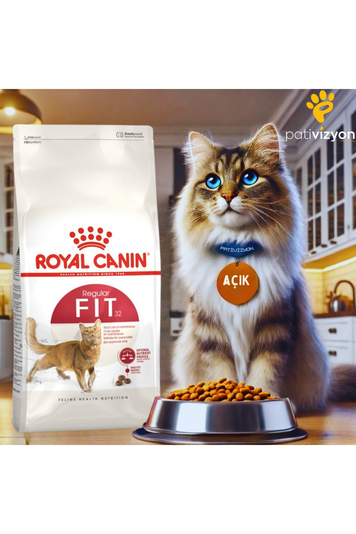 Royal Canin Fit 32 Açık Yetişkin Kedi Maması 1 KG PAKETLENMİŞ AÇIK