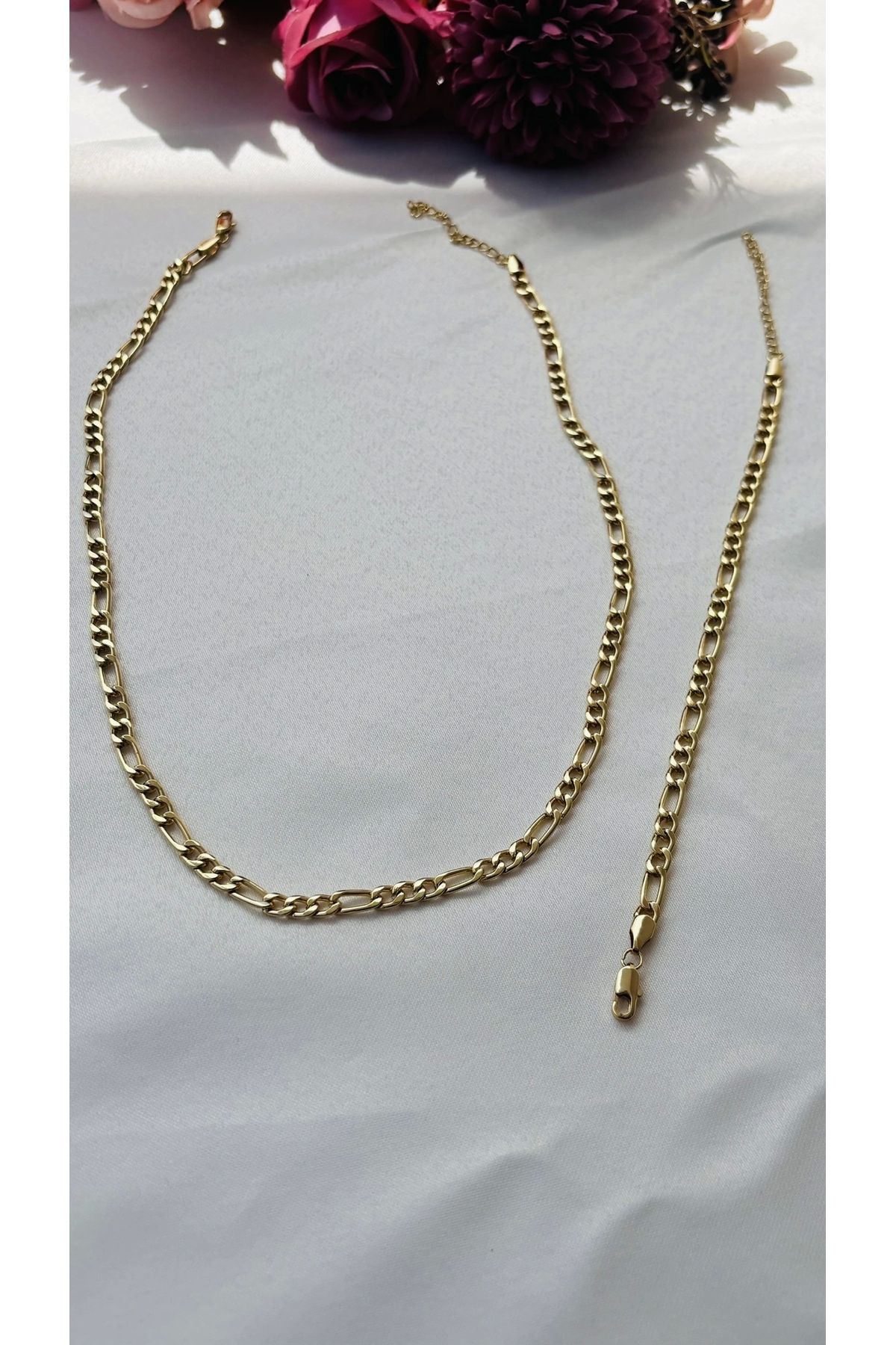 Gemora Figaro Gold Zincir Kolye ve Bileklik