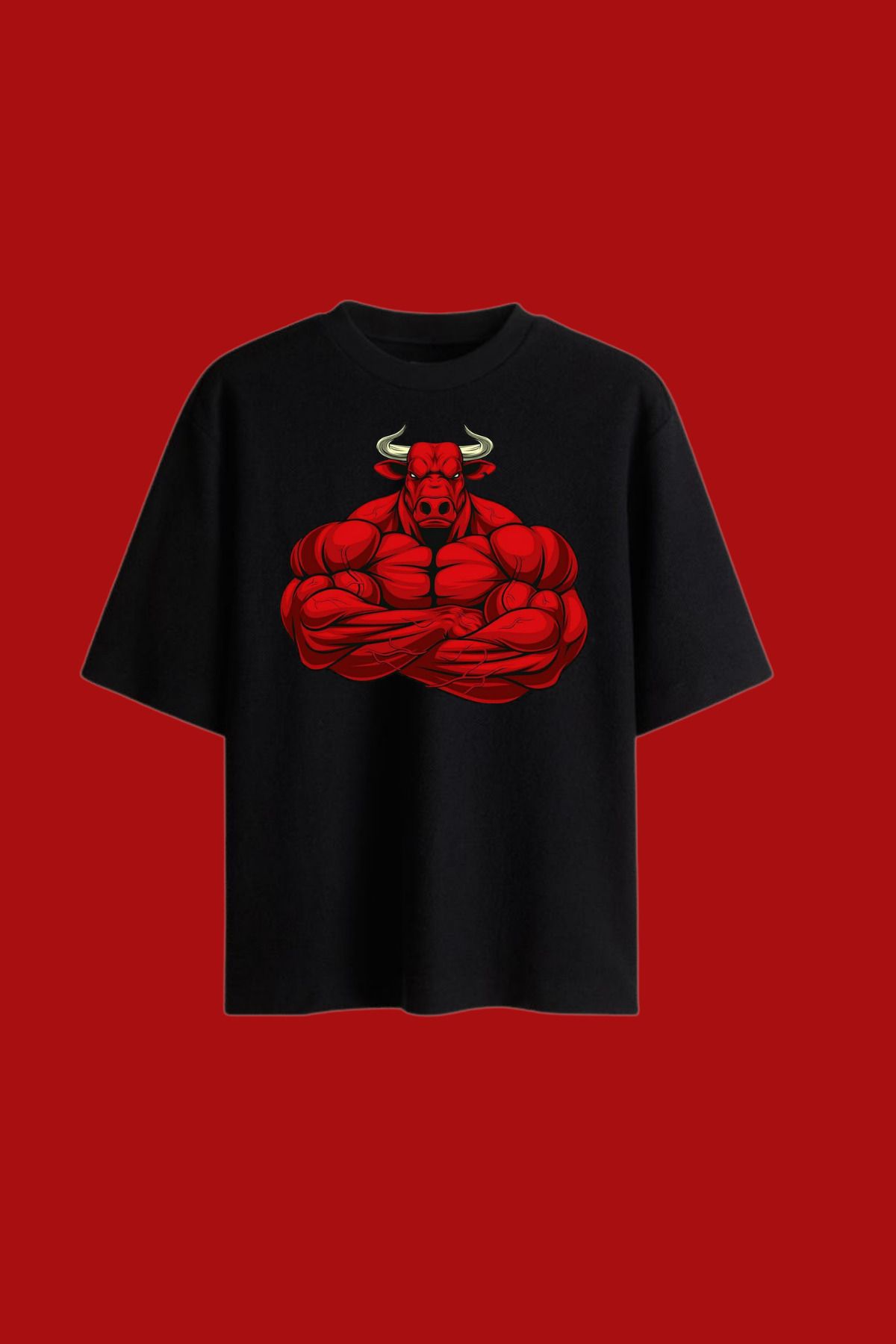 Dupe Design Bull Gym Baskılı Oversize T-shirt