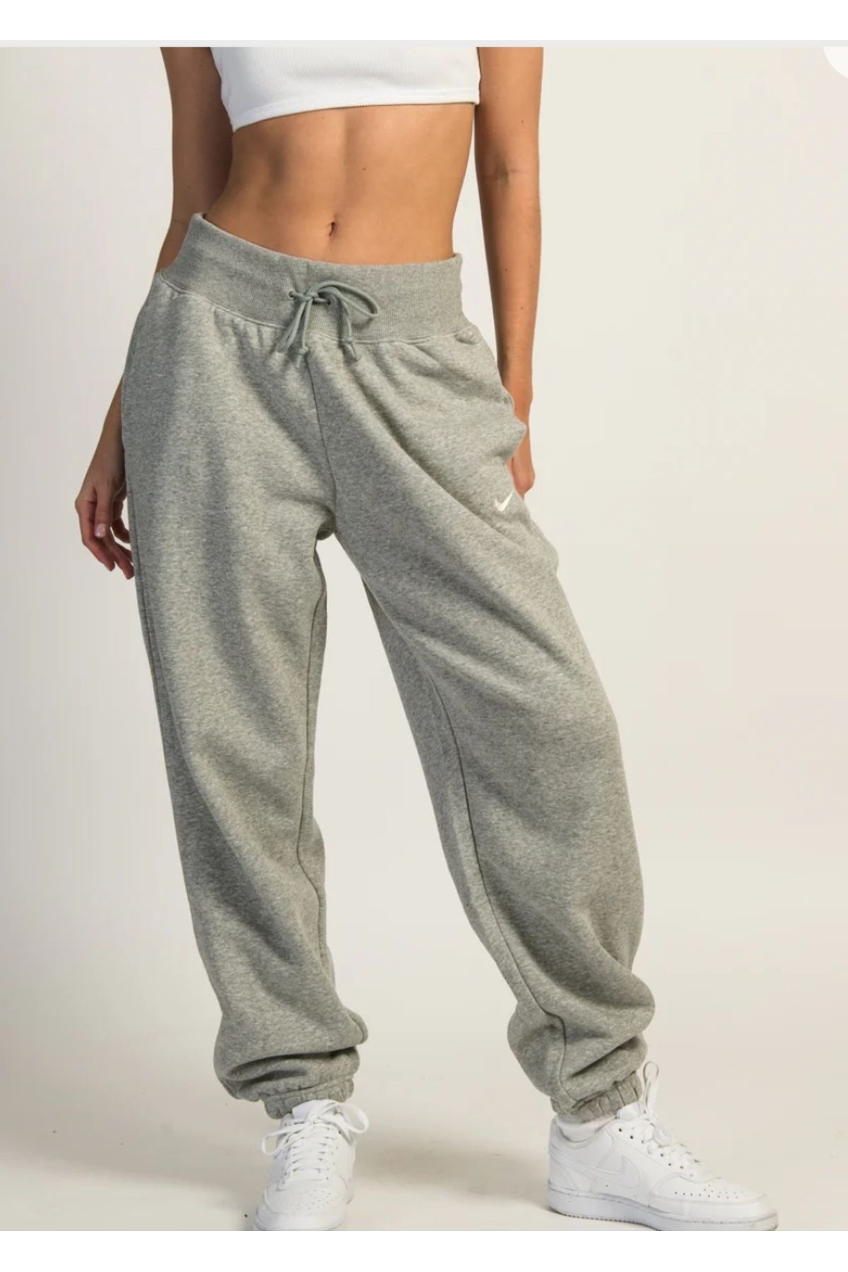 Nike Sportswear Phoenix Fleece High-Rise gri Kadın oversize (bol kalıp)Eşofman Altı ASLAN SPORT