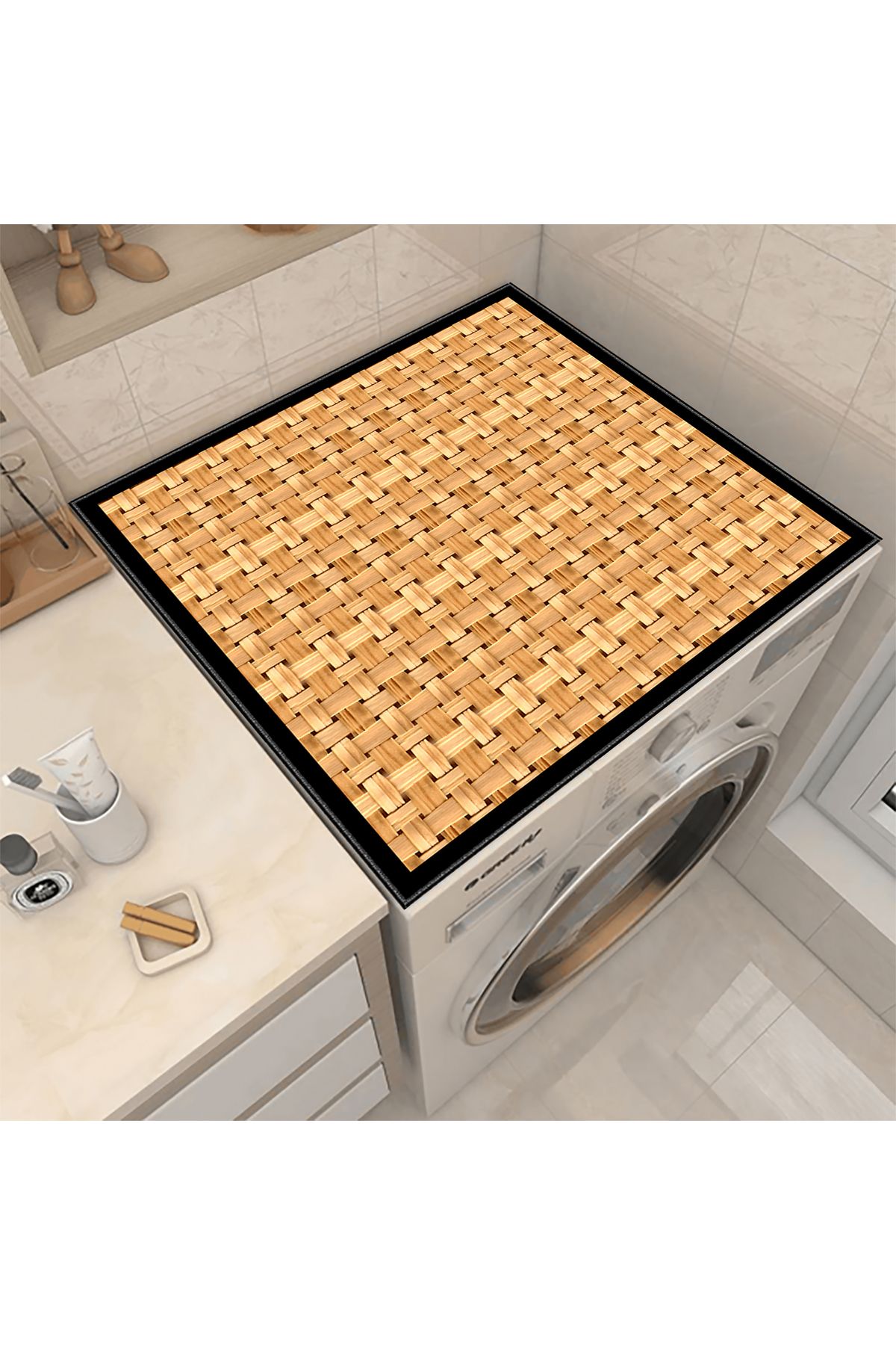 Nova Home Çamaşır Makinesi Örtüsü Kurutma Makinesi Matı - Kaymaz Yıkanabilir Leke Tutmaz Su Geçirmez