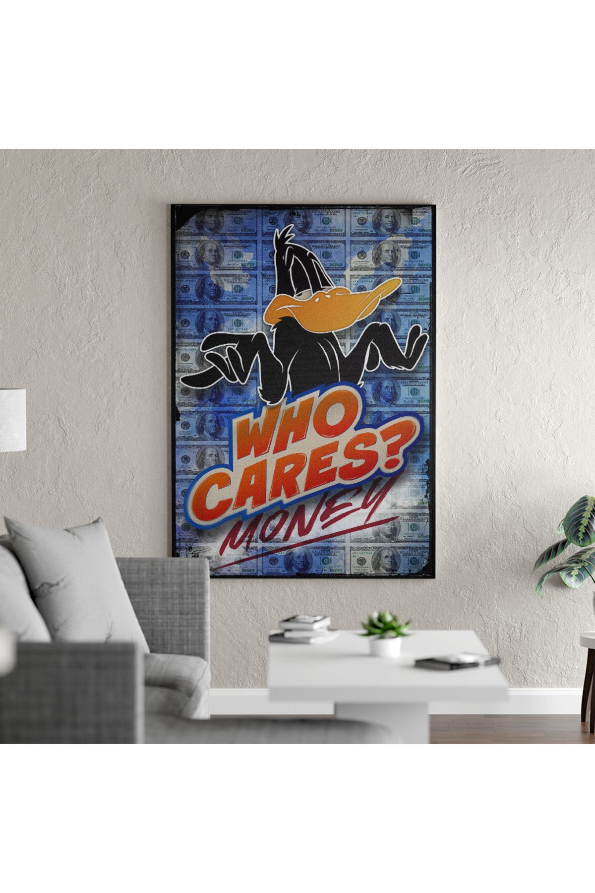 Yzc Store Çizgi Film Tablosu | Daffy Duck Kanvas Tablo | Mizah & Karikatür Duvar Sanatı | Uncle Duck