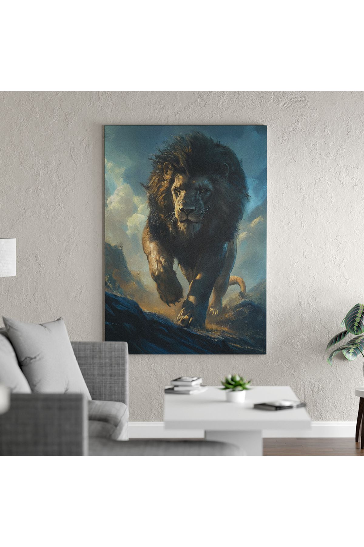 Yzc Store Aslan Kral Kanvas Tablo | Aslan Posteri Ev & Ofis Sanat