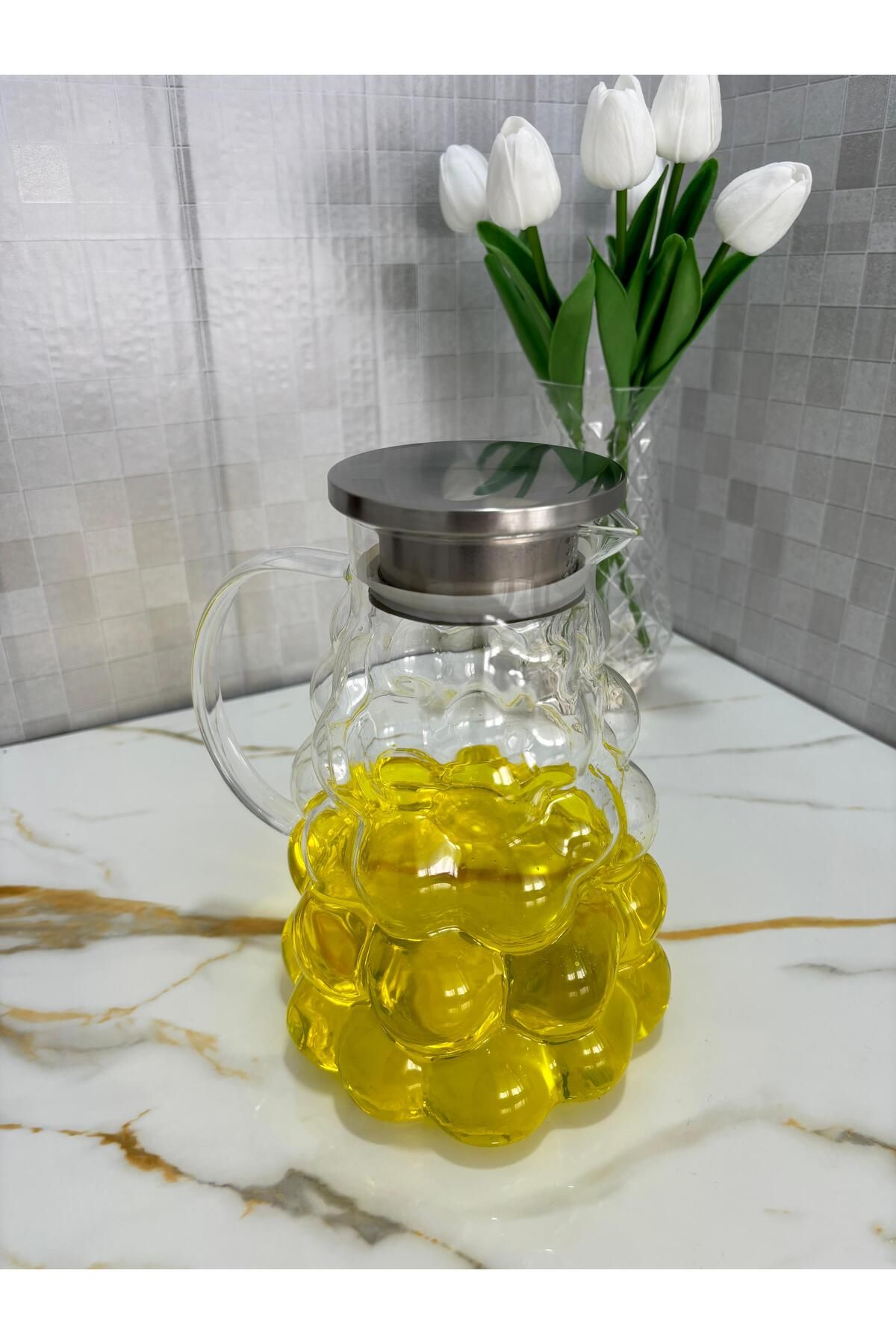 KRD Home Metal Kapaklı Üzüm Model Sürahi - 2000 ml