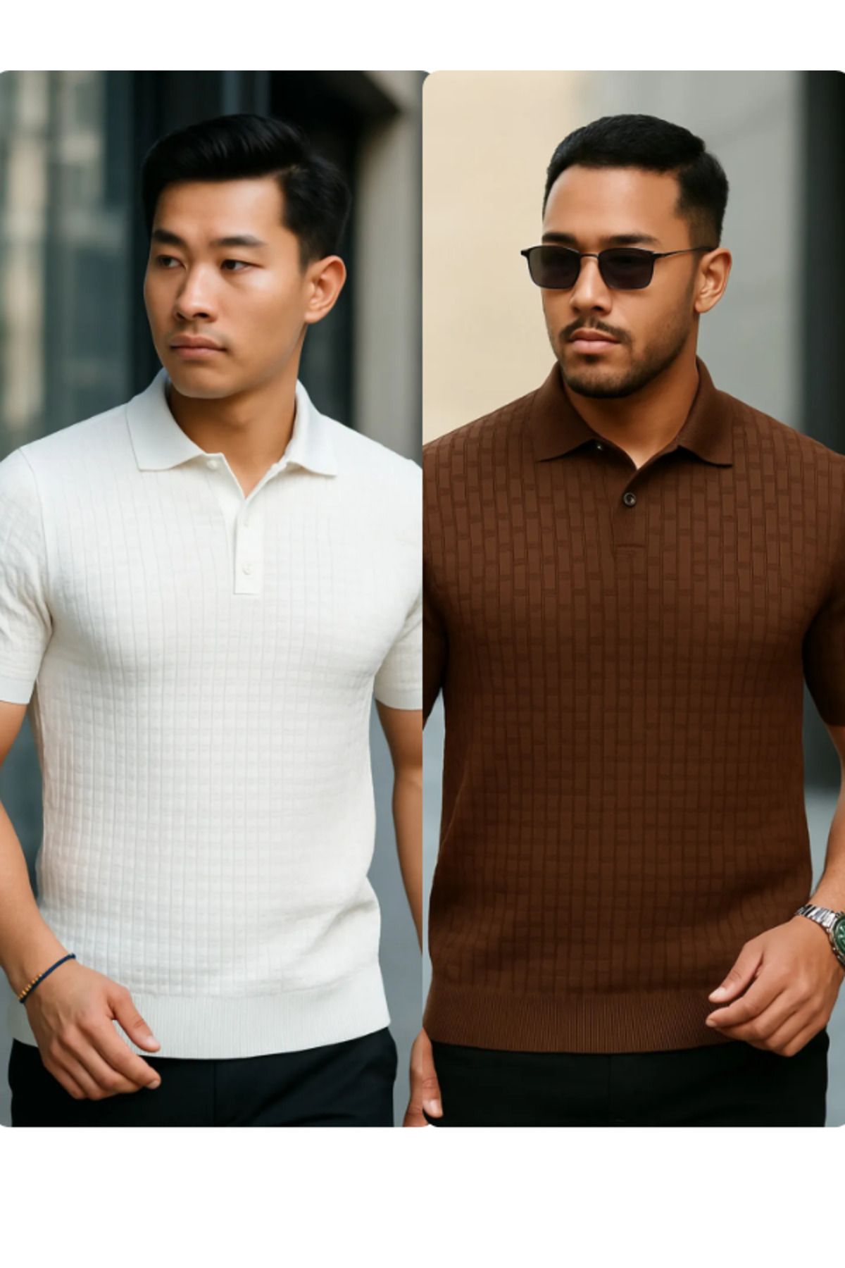 Liberto Erkek Dokulu Polo Yaka Triko Tişört – Modern Fit Tasarım 2'li İndirim Paket