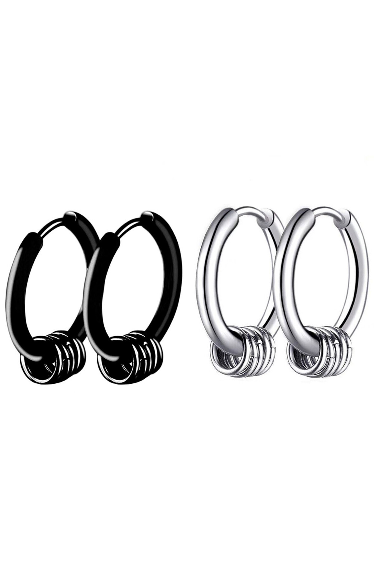 SIC MODA-Earrings 5 ​​Stainless Steel Circles SIC MODA 3881A 4