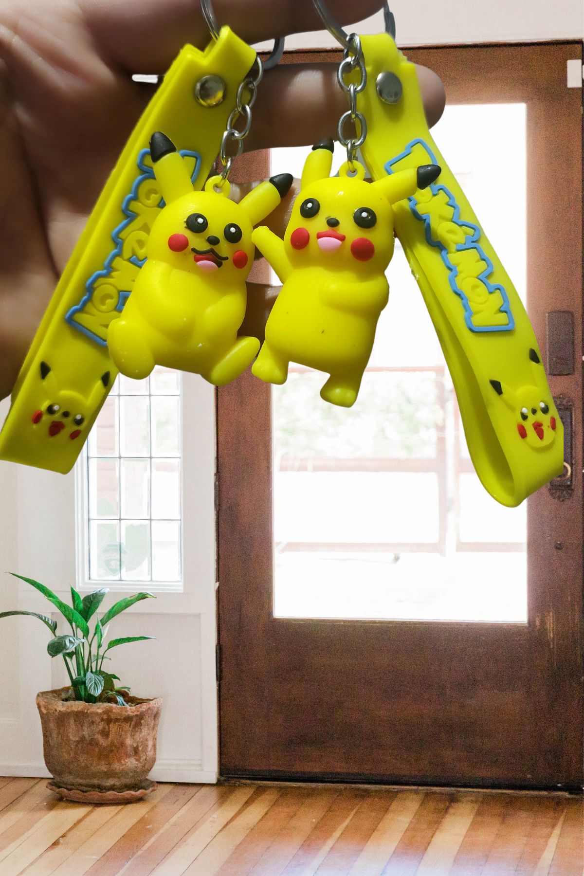 Birmem 3d Lüks Pokemon Pikachu Silikon Anahtarlığı Ve Çanta Aksesuarı 2li