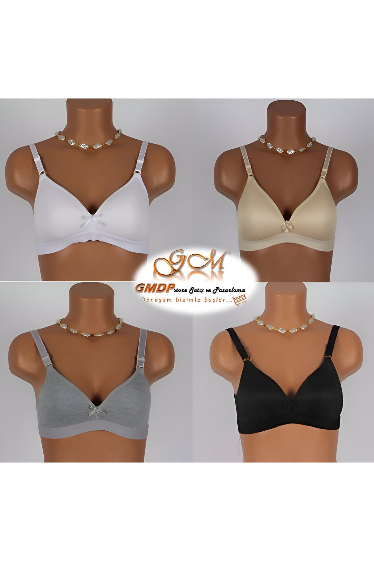 GMDPstore Genç Kız Alıştırma Sütyeni 4'lü Set ( Büyük Beden)