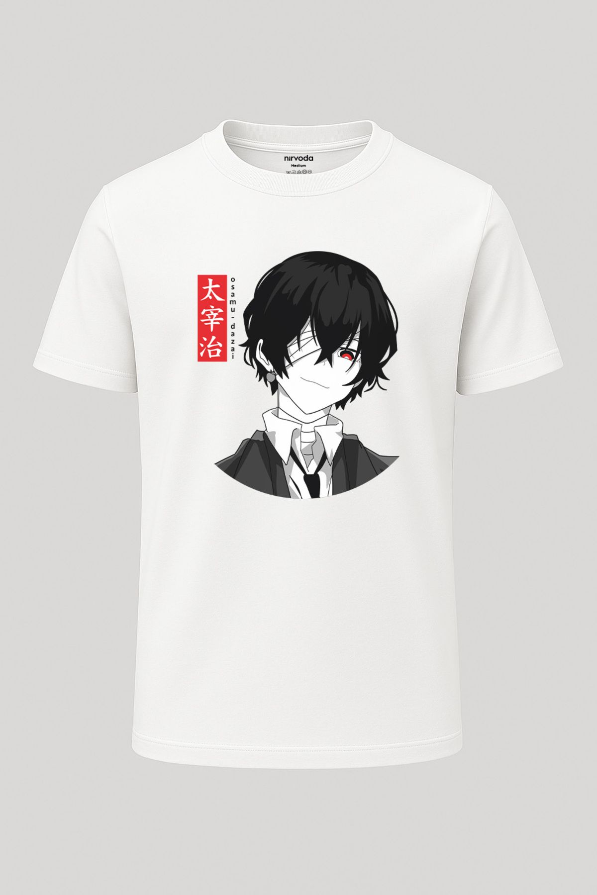 nirvoda Unisex Osamu Dazai Baskılı Bungou Stray Dogs Tişört - Anime T-shirt