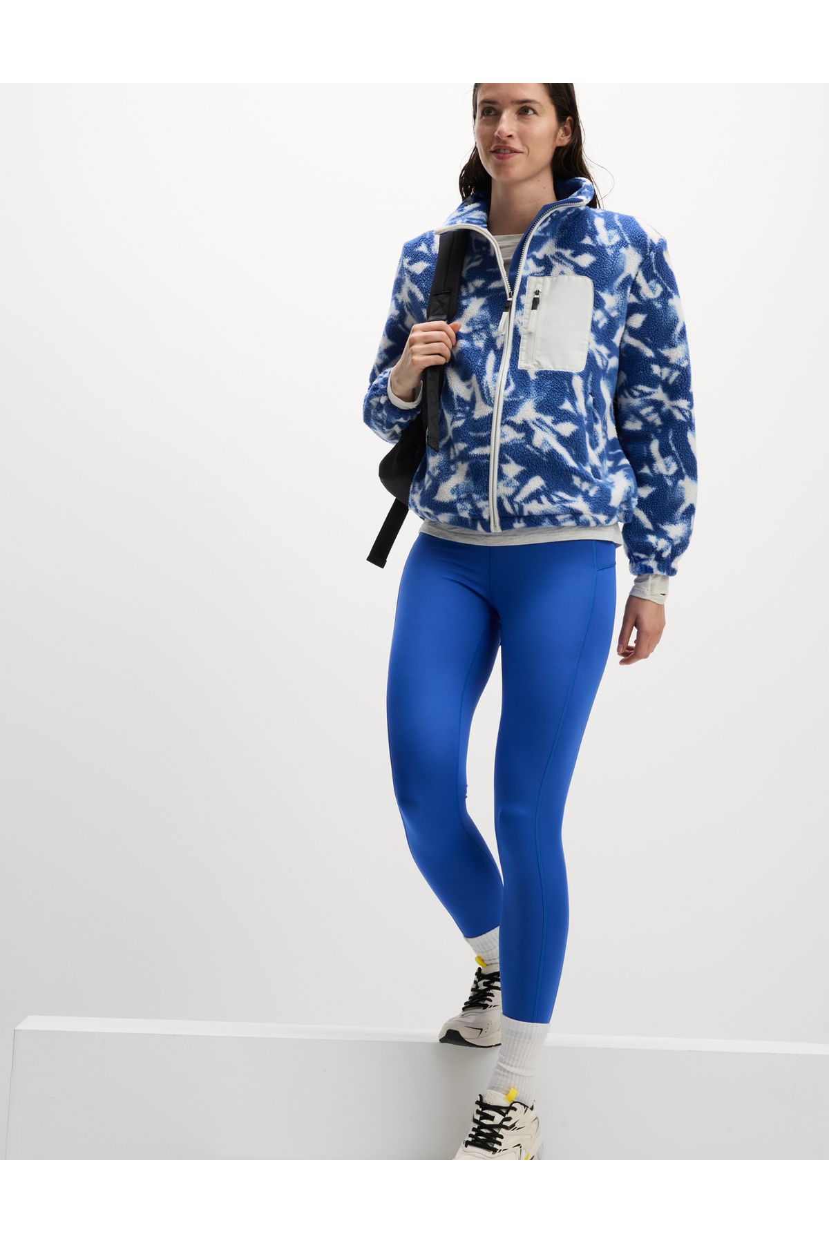 Marks & Spencer Baskılı Borg Fermuarlı Fleece Ceket