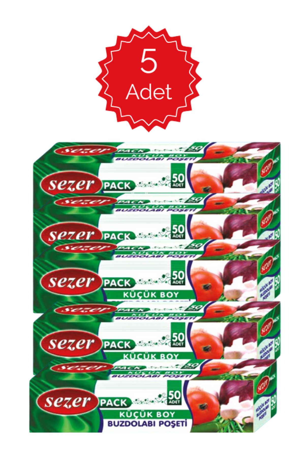 Sezer Pack Buzdolabı Poşeti Küçük Boy 5 Paket 50'li