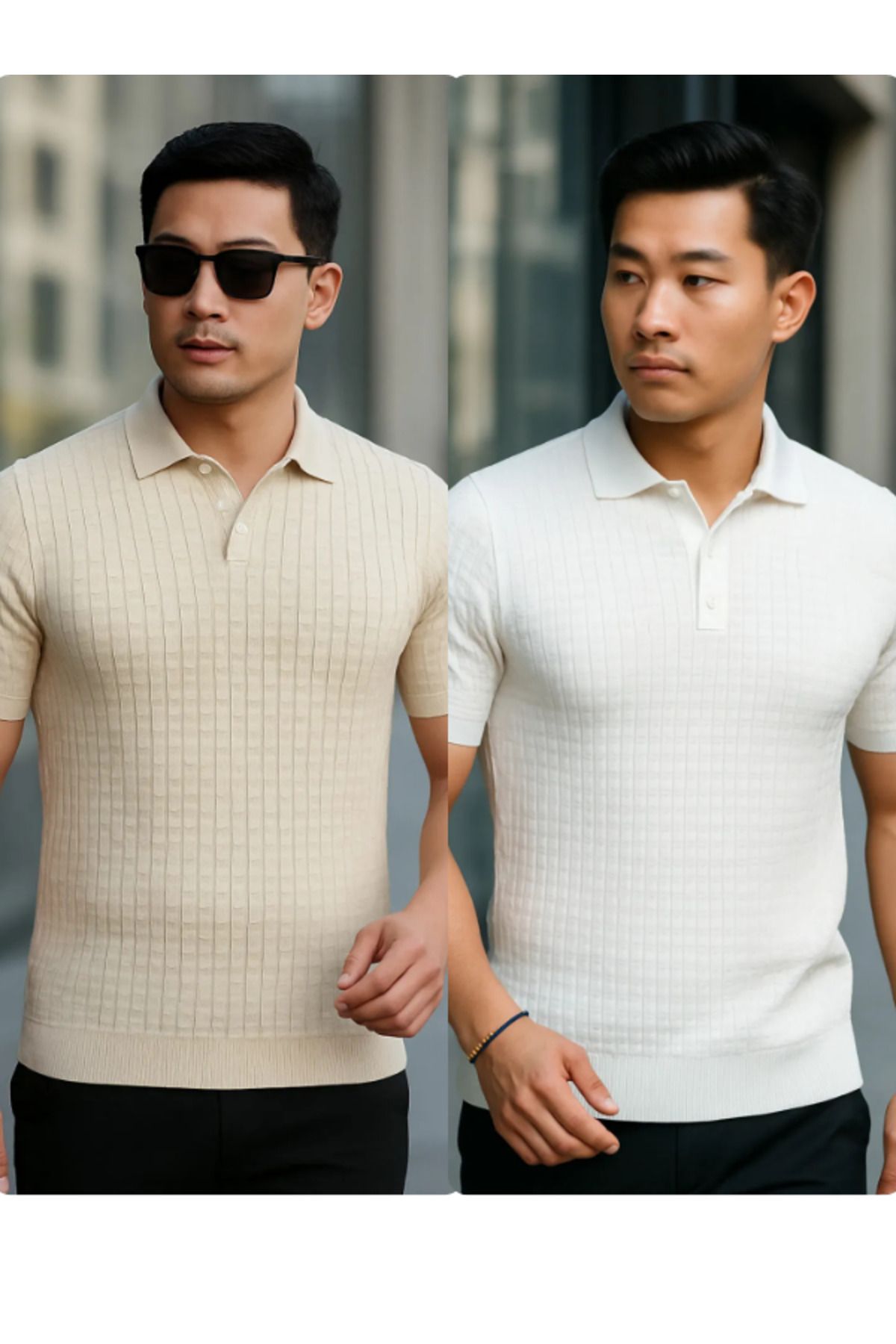 Liberto Erkek Dokulu Polo Yaka Triko Tişört – Modern Fit Tasarım 2'li İndirim Paket