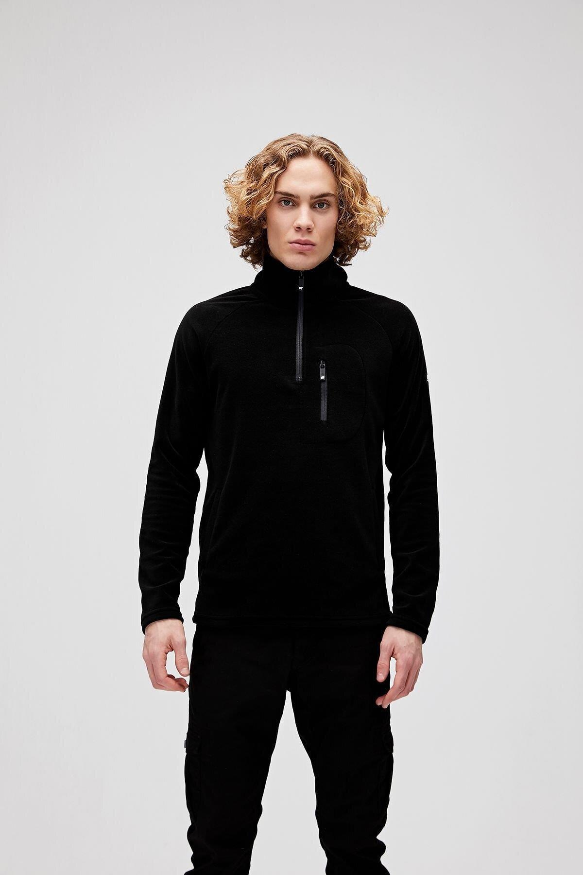 19.02.21.006-c01 Husky Half Zip Erkek Polar — مشکی TYC00535318852