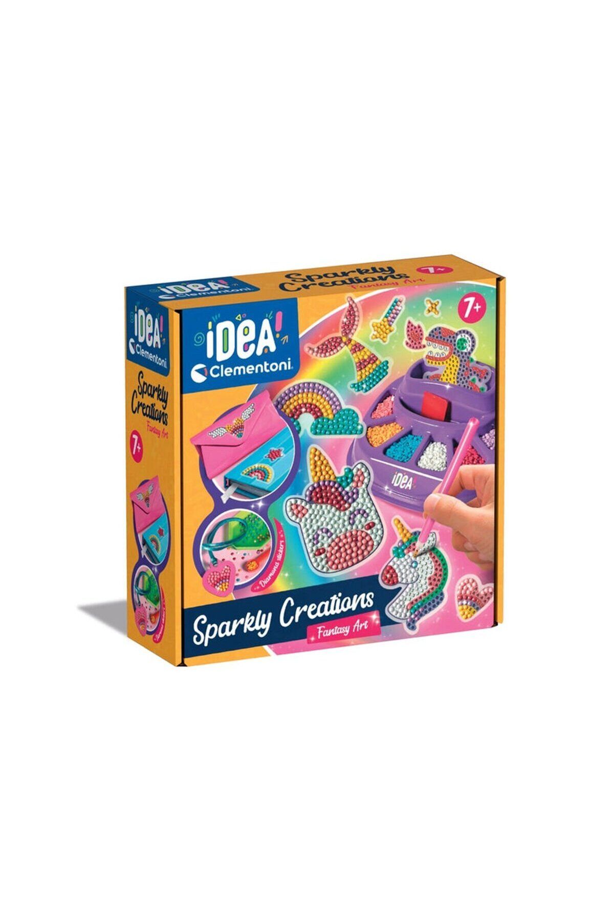 Clementoni Çocuk 18746 Idea Clemetoni - Işıltılı Tasarım Seti - Fantastik Sanat
