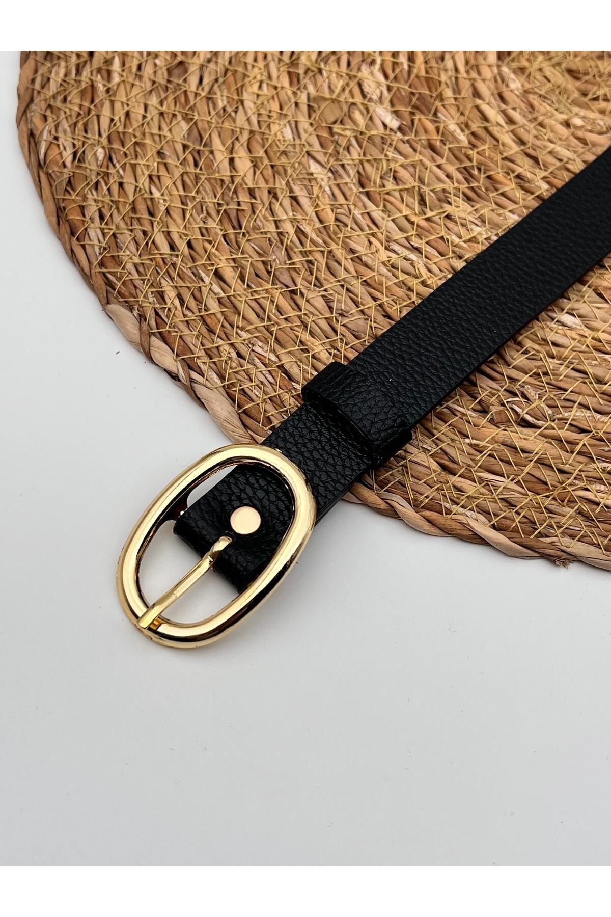 Descoin Oval Gold Tokalı Kadın Kemeri,Pantalon Kemeri,Ceket Kemeri,Gömlek kemeri