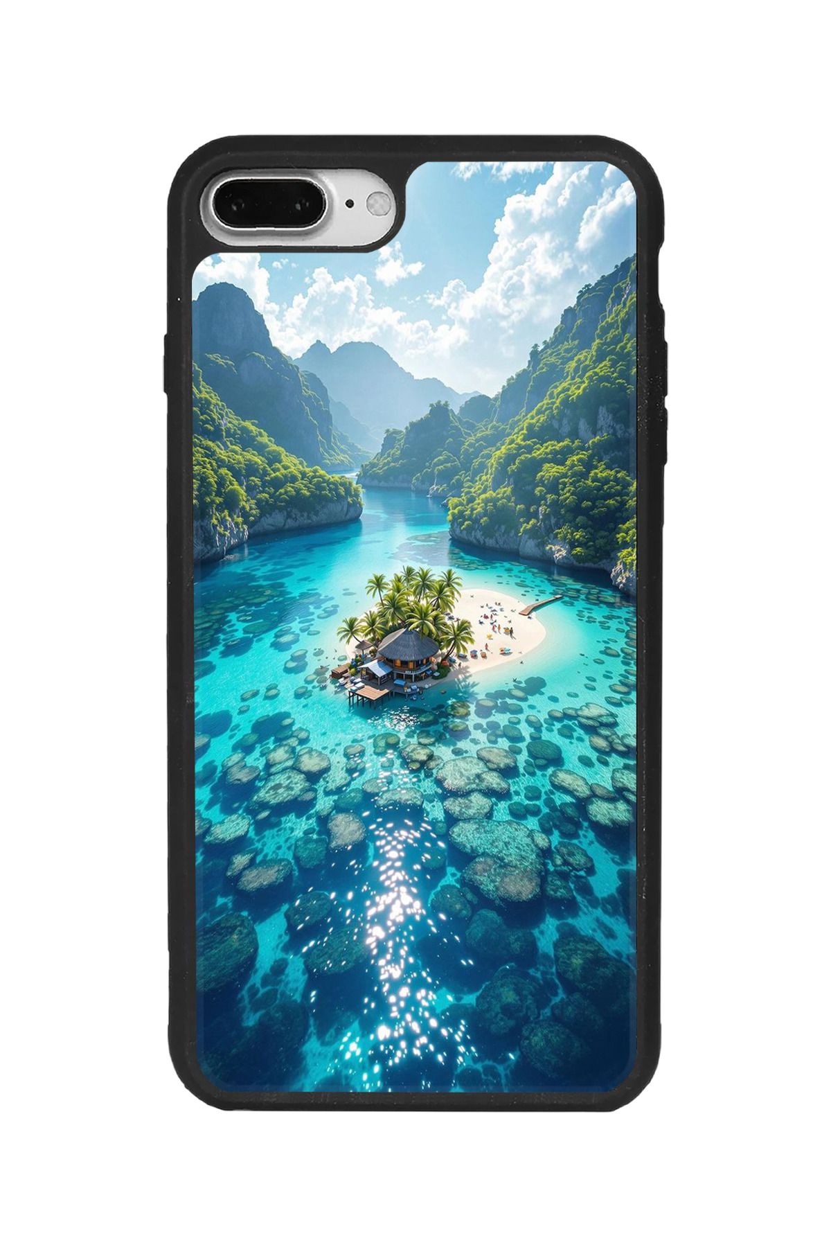 BGAKSESUAR iPhone 8 Plus Uyumlu Mat Siyah Kılıf – Yumuşak Silikon, Koruyucu, Şok Emici Kapak