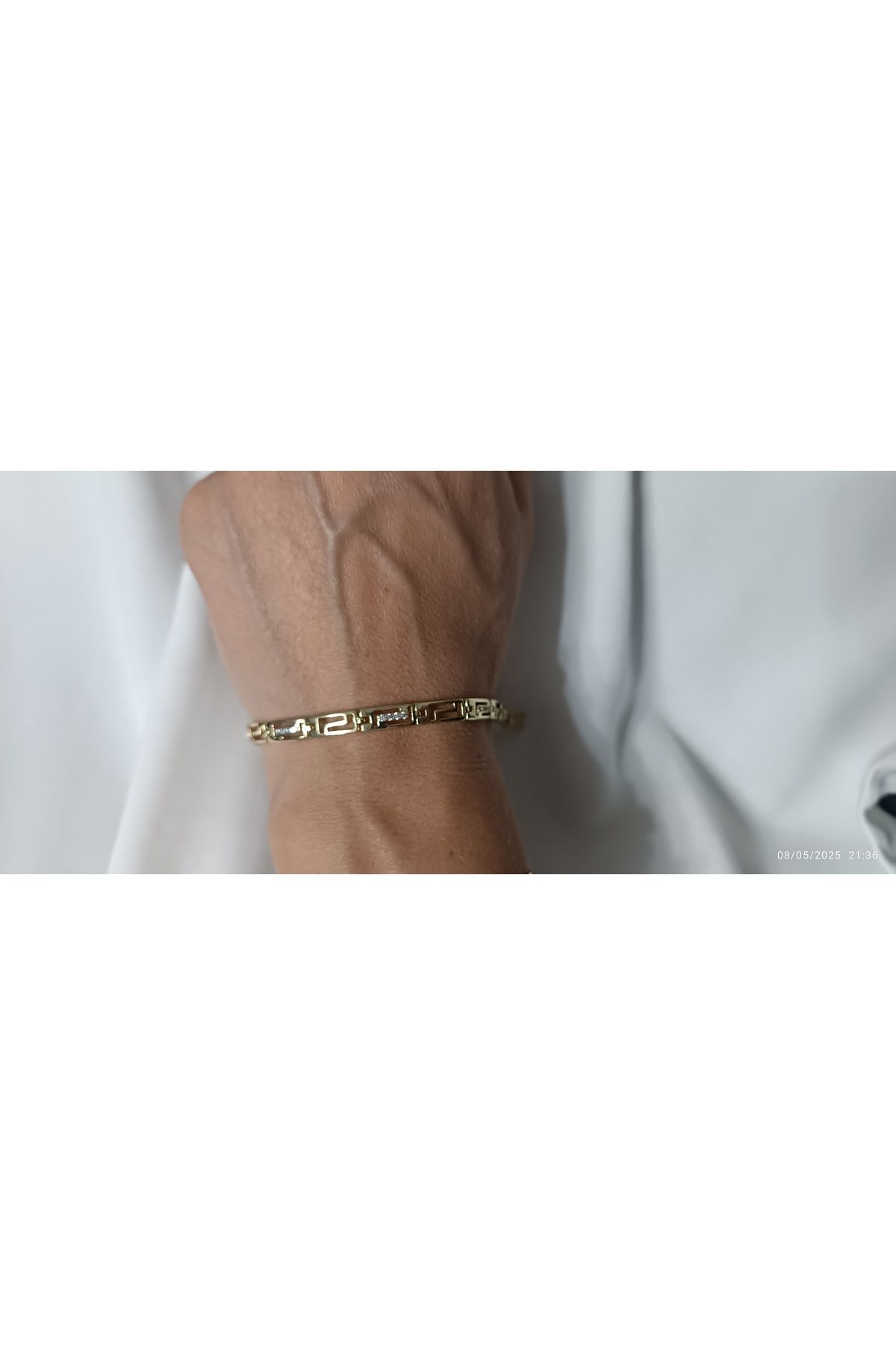 ARİ TAKI Grek taşlı Gold çelik bileklik