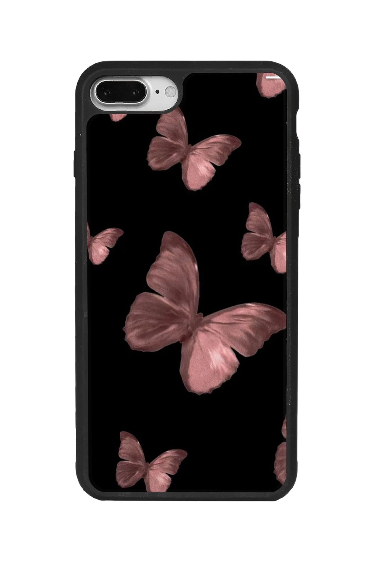 BGAKSESUAR iPhone 8 Plus Uyumlu Mat Siyah Kılıf – Yumuşak Silikon, Koruyucu, Şok Emici Kapak