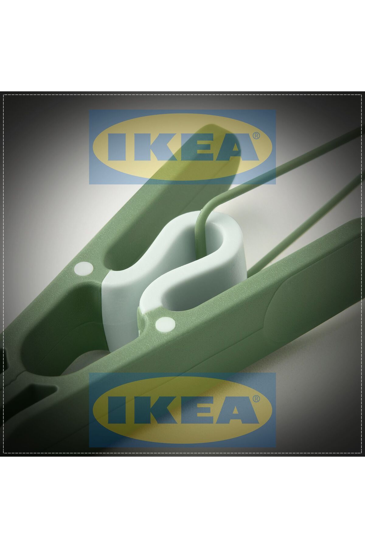 IKEA-Σετ πράσινων μανταλάκια Slibb, Συσκευή κρέμασης με δαχτυλίδι, Σετ 8 τεμαχίων 2