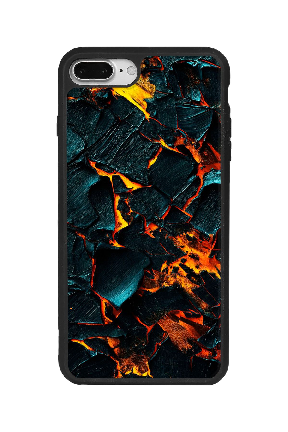 BGAKSESUAR iPhone 8 Plus Uyumlu Mat Siyah Kılıf – Yumuşak Silikon, Koruyucu, Şok Emici Kapak