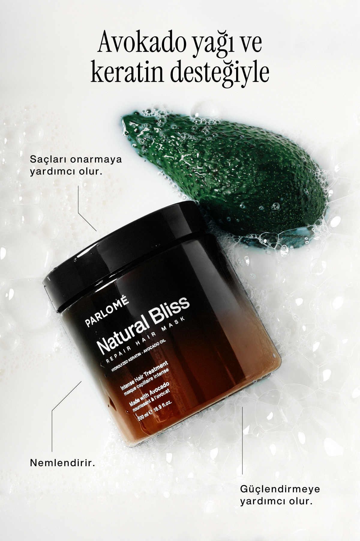 Repair Hair Mask 500 ml – Avokado & Keratin Içerikli Yoğun Bakım Saç Maskesi — PAR0004 — تصویر 4 از 8