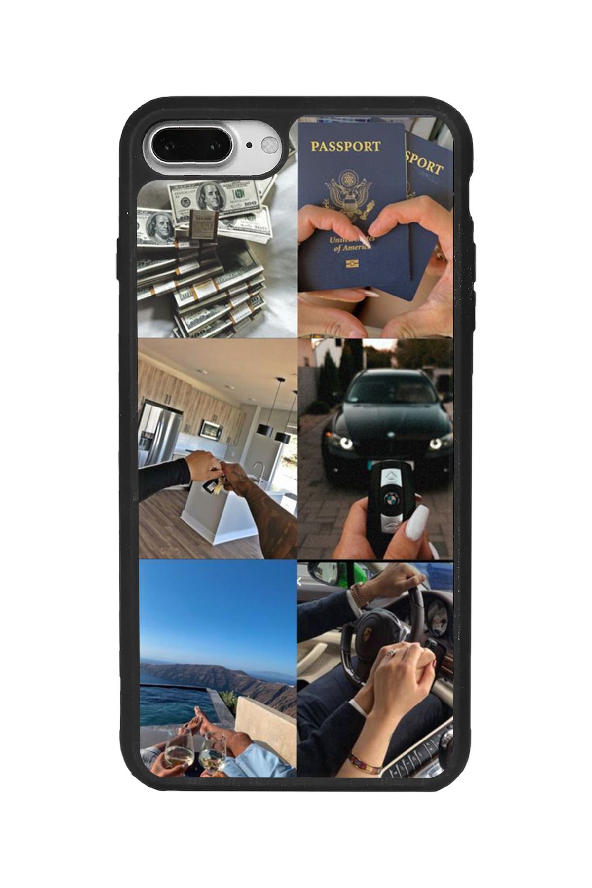 BGAKSESUAR iPhone 8 Plus Uyumlu Mat Siyah Kılıf – Yumuşak Silikon, Koruyucu, Şok Emici Kapak