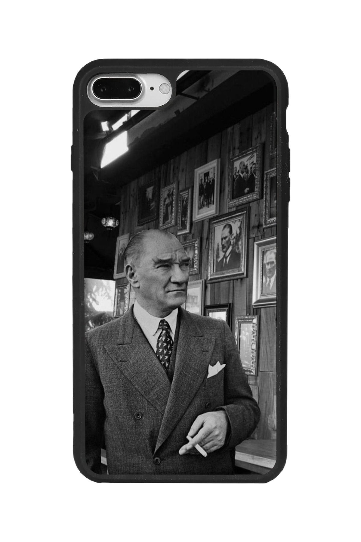 BGAKSESUAR iPhone 8 Plus Uyumlu Mat Siyah Kılıf – Yumuşak Silikon, Koruyucu, Şok Emici Kapak