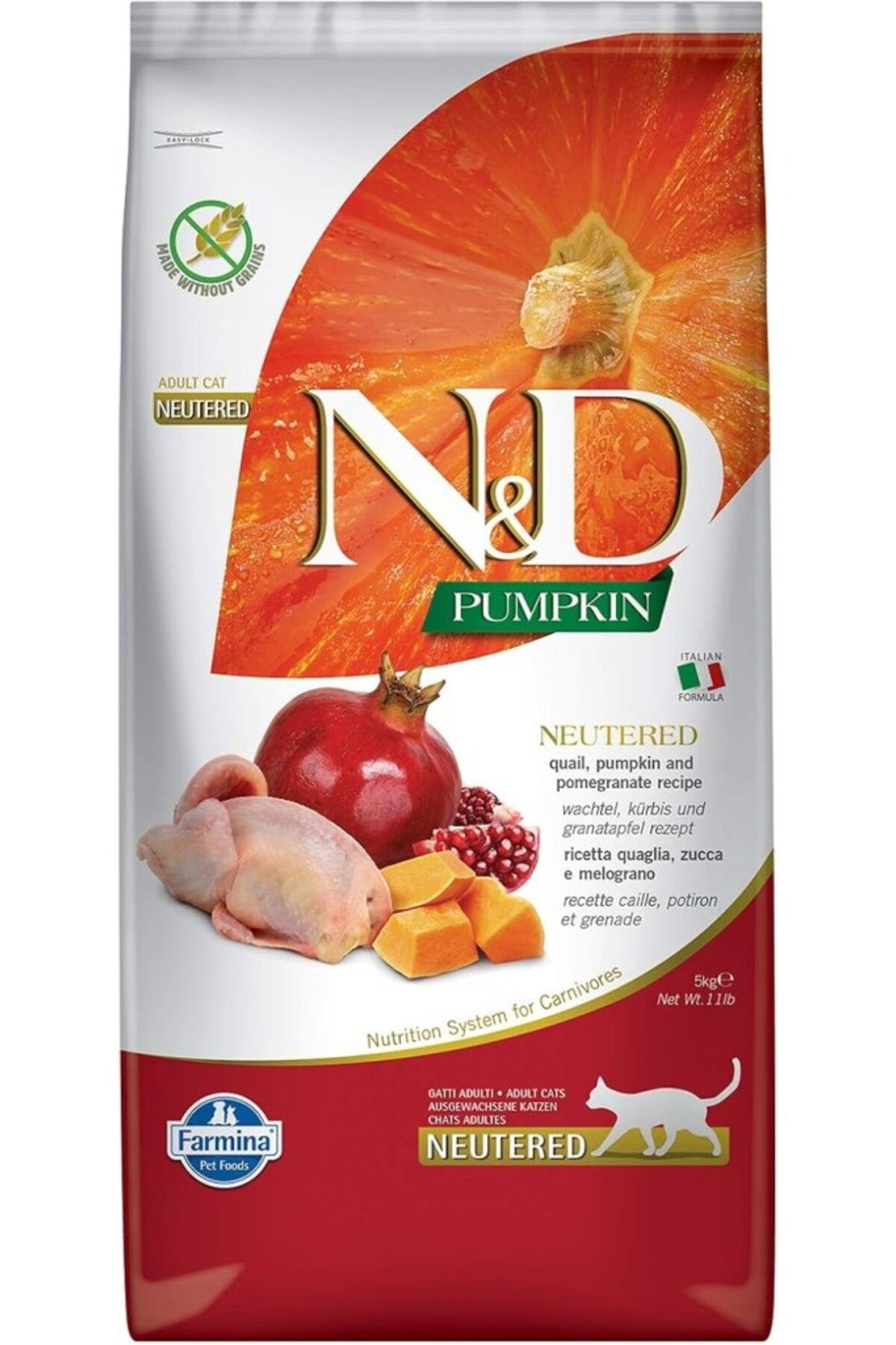 N&D N & D Tahılsız Bıldırcın Etli Balkabaklı Kısırlaştırılmış Kedi Maması - 5 kg