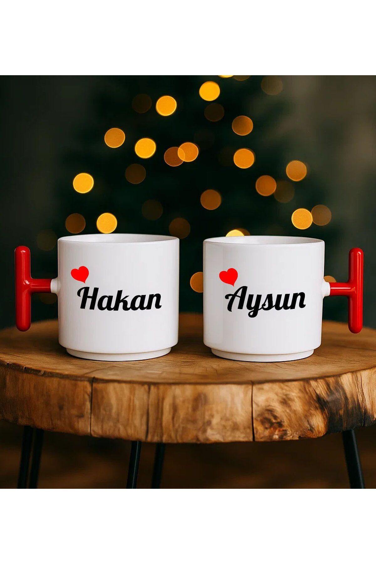Bk Gift Kişiye Özel İsimli Sevgiliye Hediye 2'li T Kulplu Kupa Bardak Seti-1, Sevgiliye Hediye, Arka