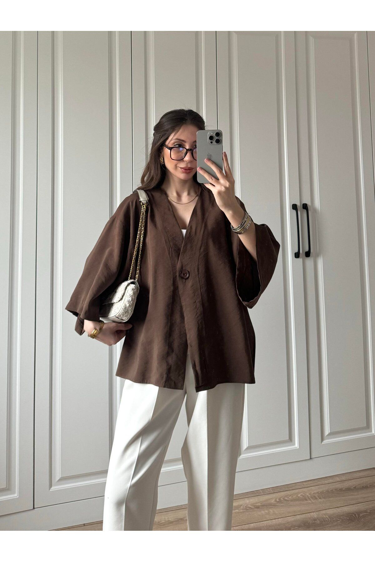 Lady Pixie Düğmeli Detaylı Oversize Gömlek Bluz