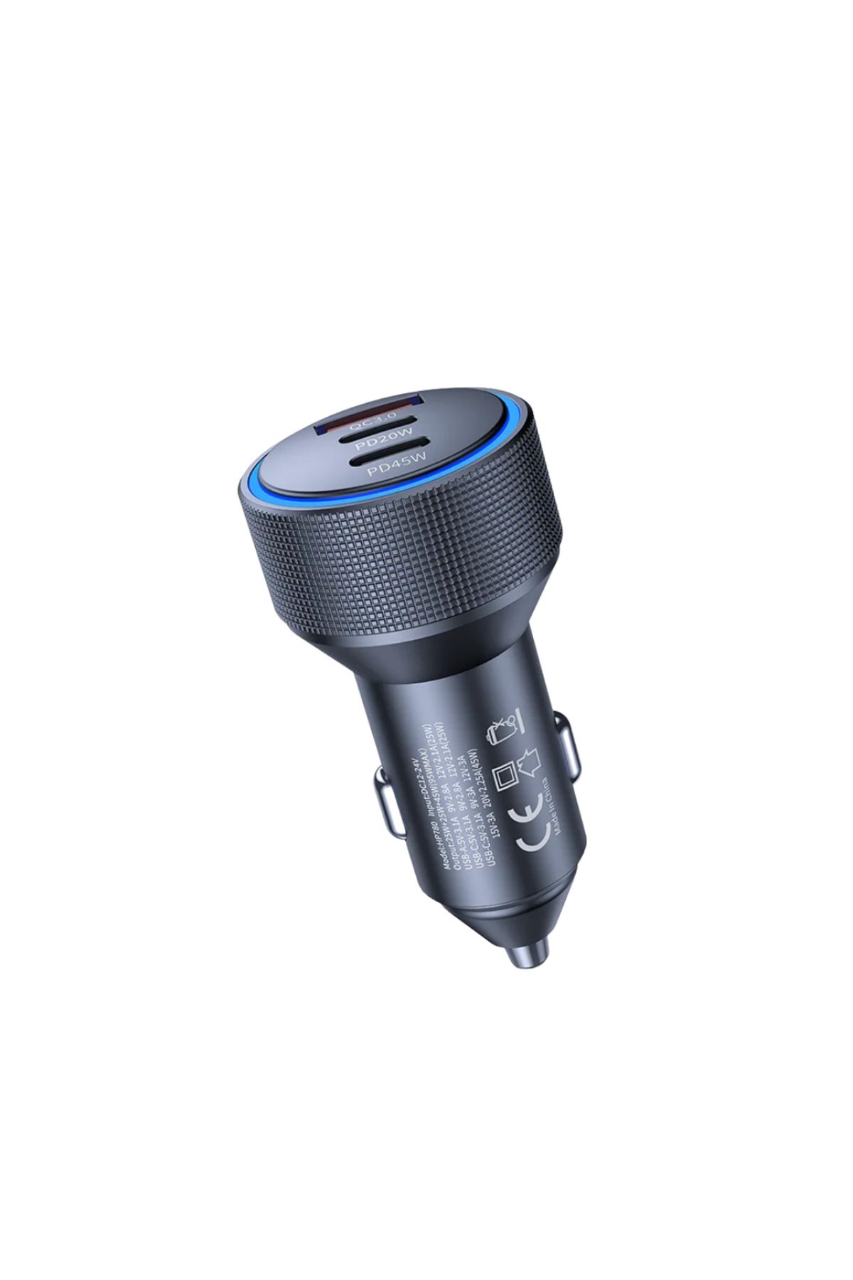 HEPU 780 105W Araç Şarj Aleti Hızlı PD & QC 3.0 Çift Çıkış Akıllı Güç Dağılımı