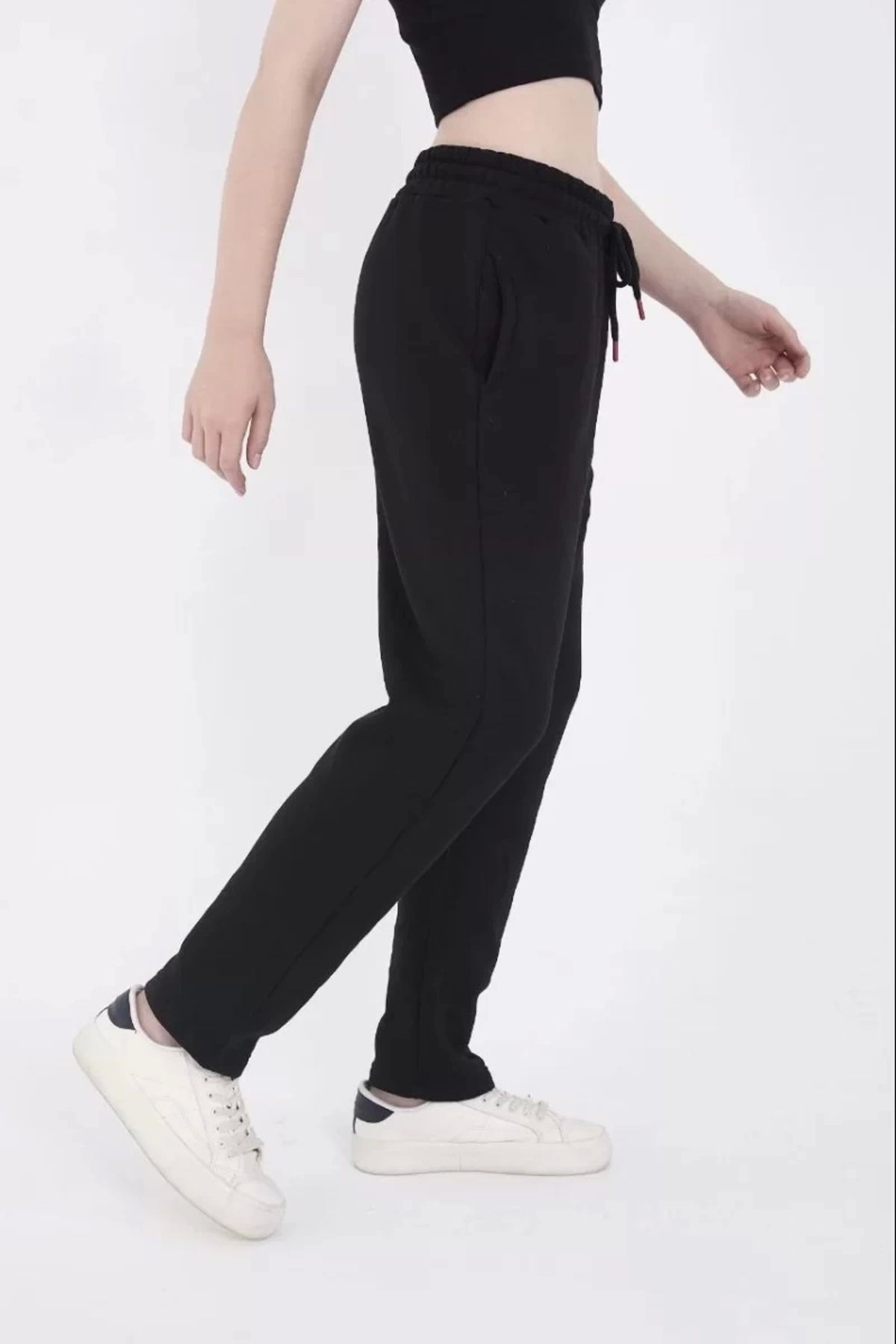 MODA Üç İplik Basic Lastikli Eşofman Pantolon - Siyah