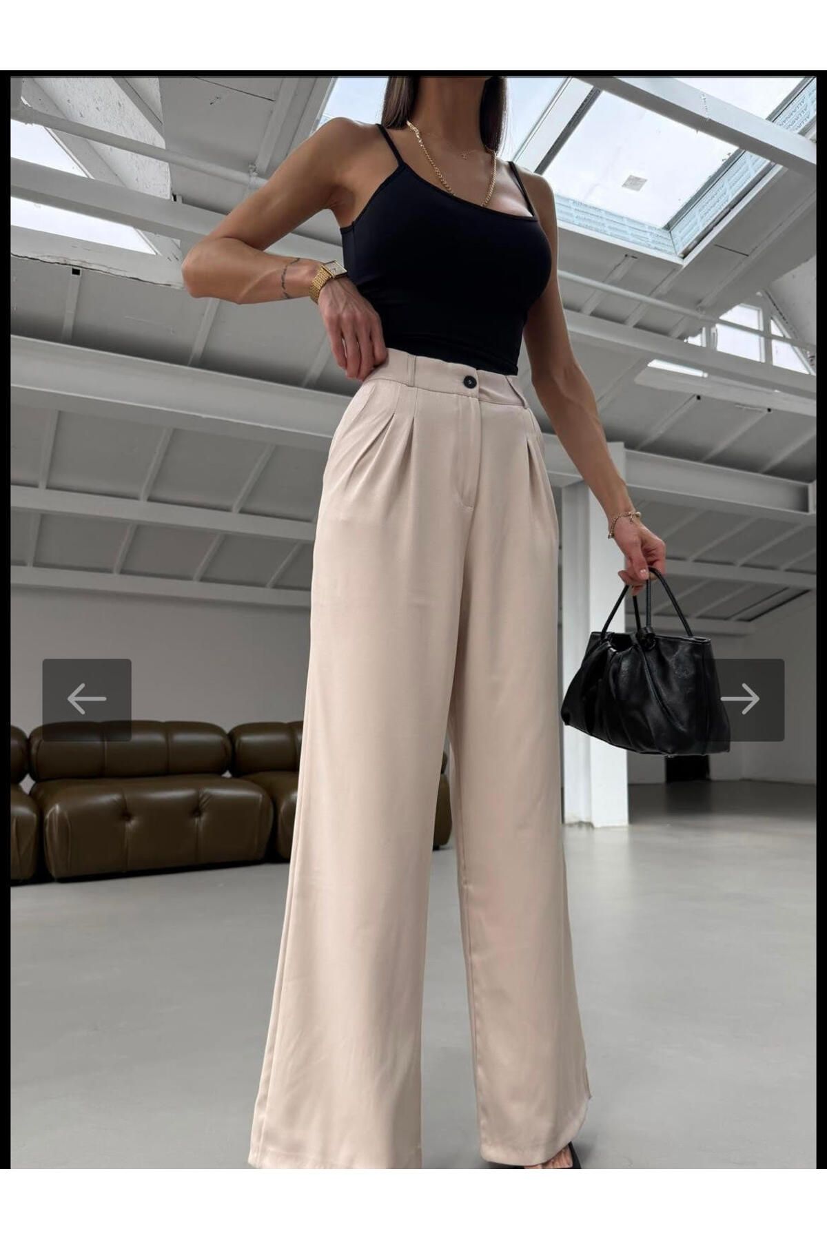 LookEss Kadın Kumaş Palazzo Pantolon