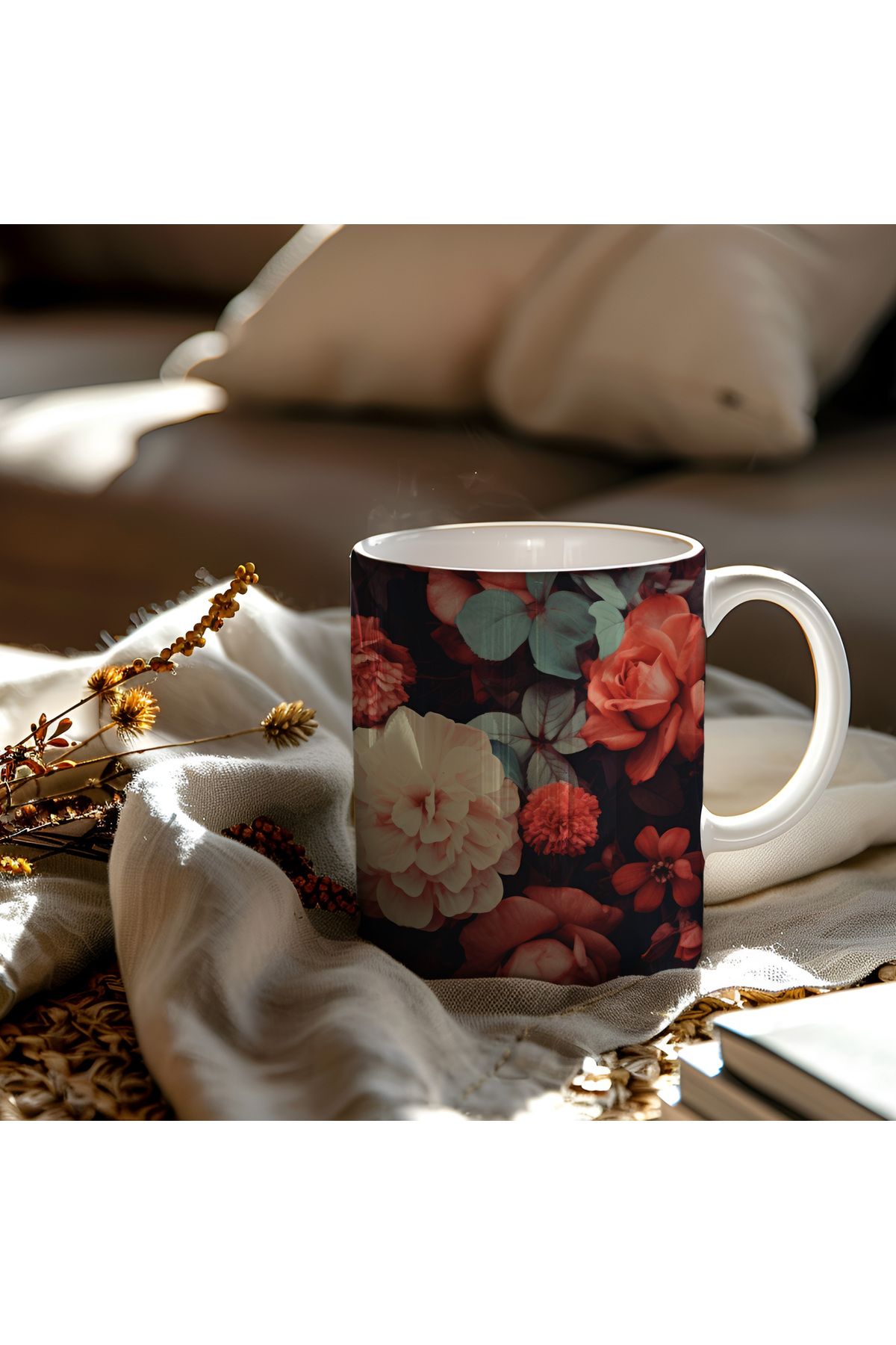 waspandhornet Floral Desenli Kupa