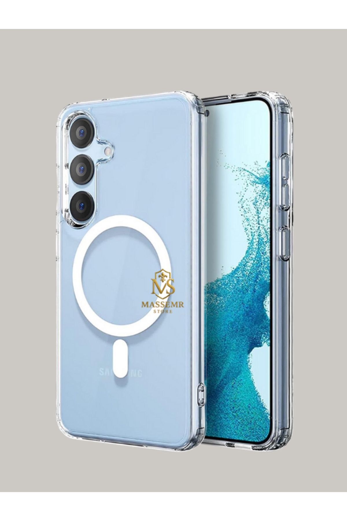 Massemr Samsung Galaxy S24 Plus Mıknatıslı Şeffaf MagSafe Uyumlu Kılıf Darbeye Dayanıklı Şarj Destekli