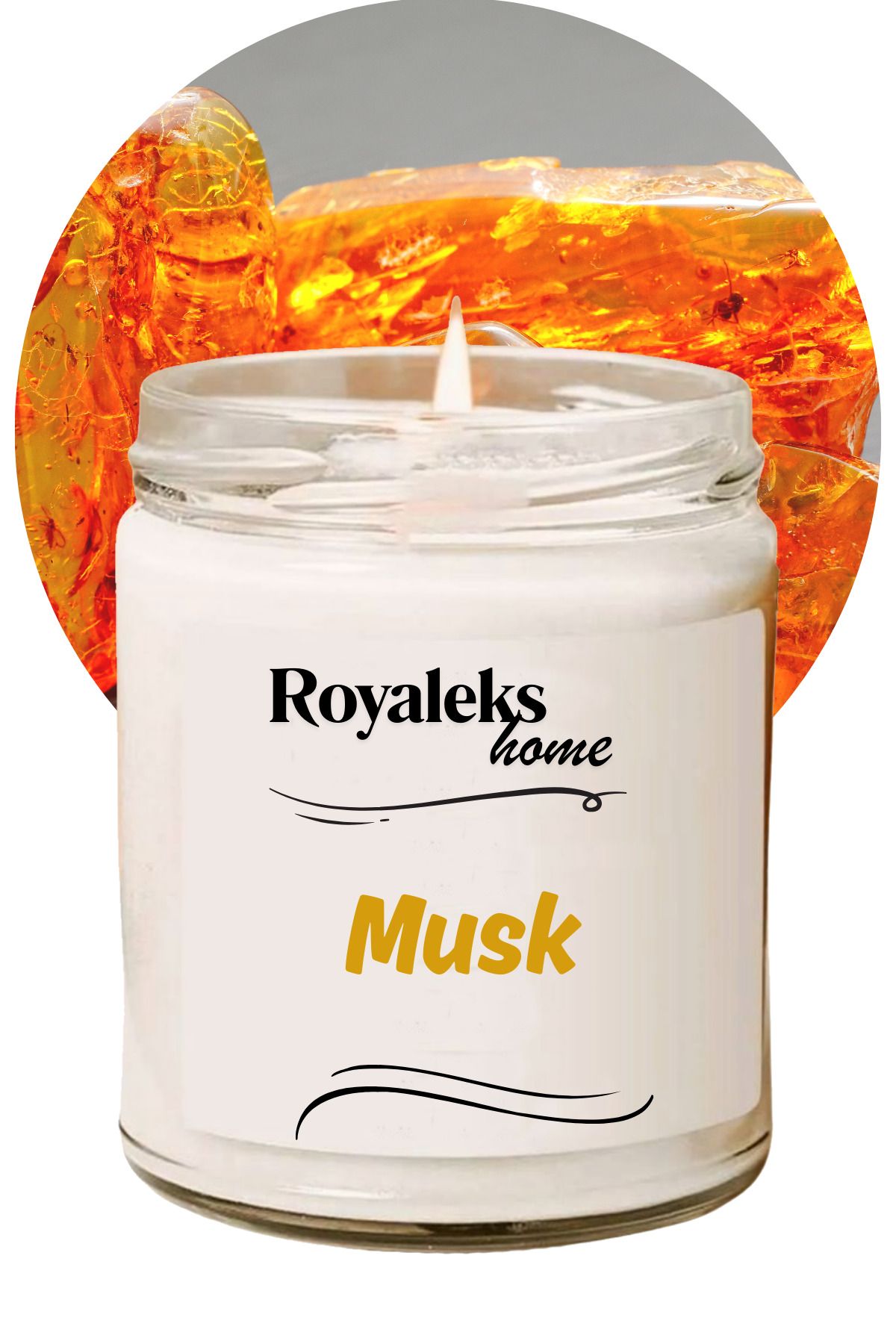 ARDA DİZAYN Doğal Özel Seri Kokulu Dekoratif Kavanoz Mum 210 cc - Musk Esansı - RYL