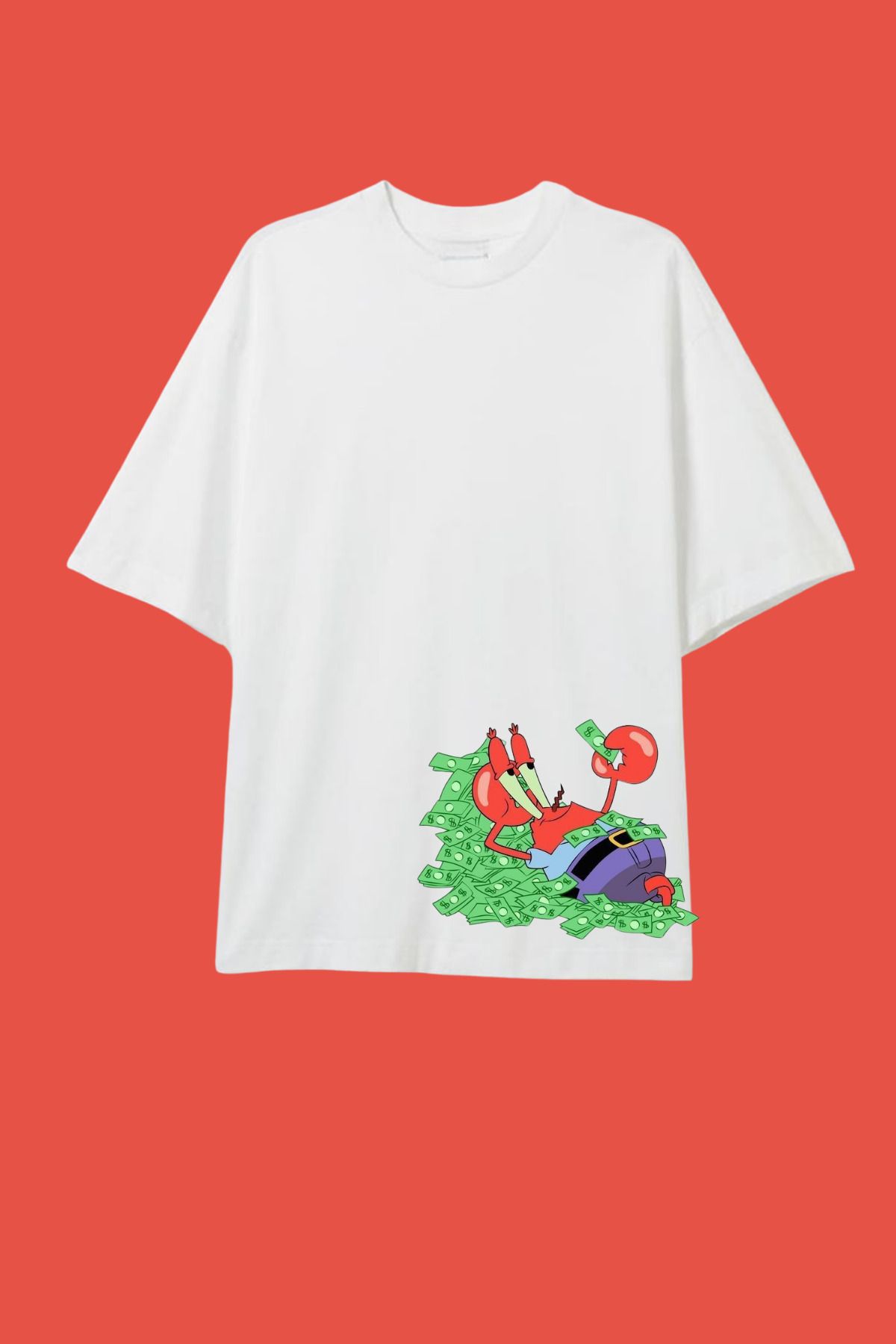 Dupe Design Crab (Bay Yengeç) Baskılı Oversize T-shirt
