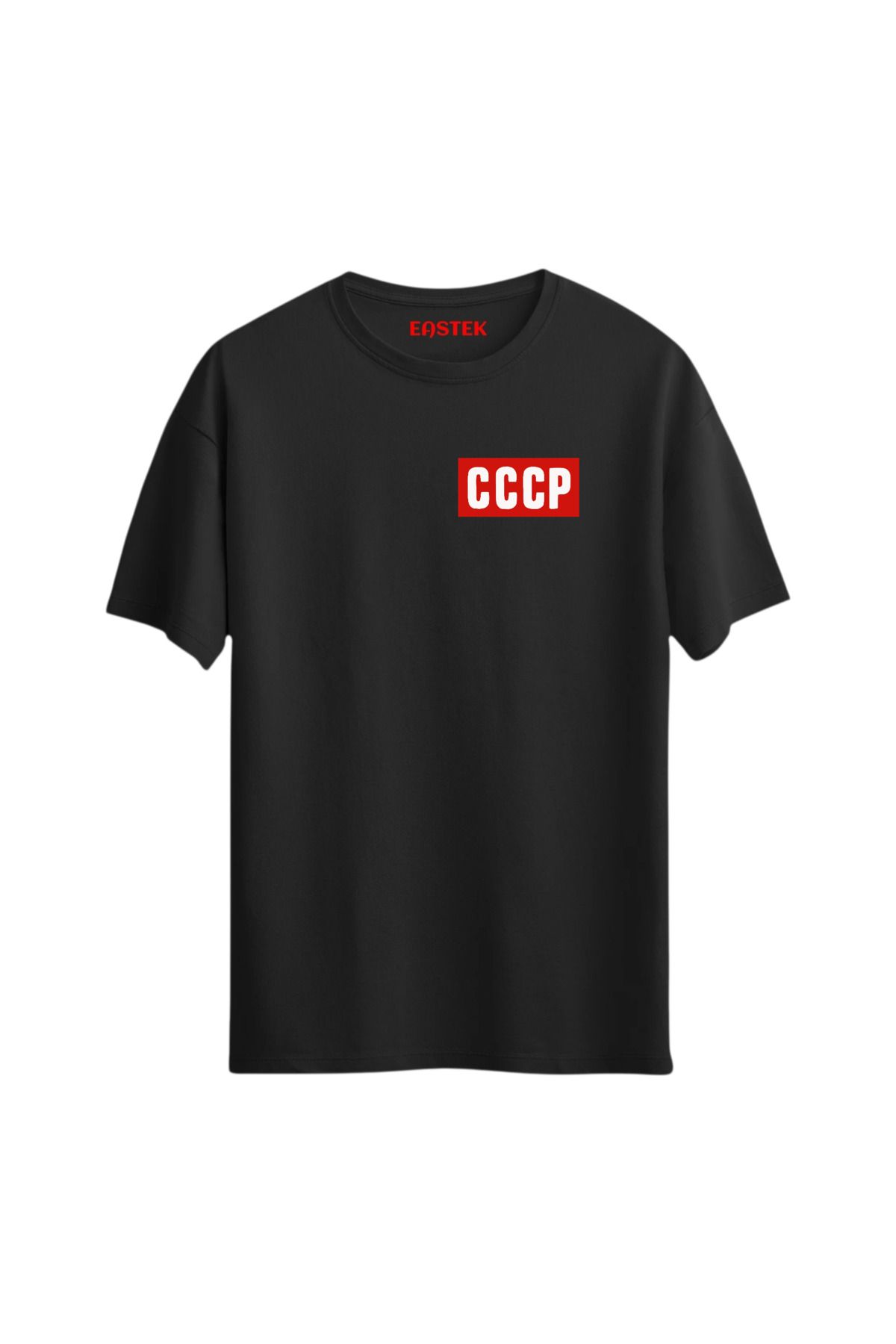 Eastek Unisex CCCP Minimal Baskılı Beyaz Tshirt