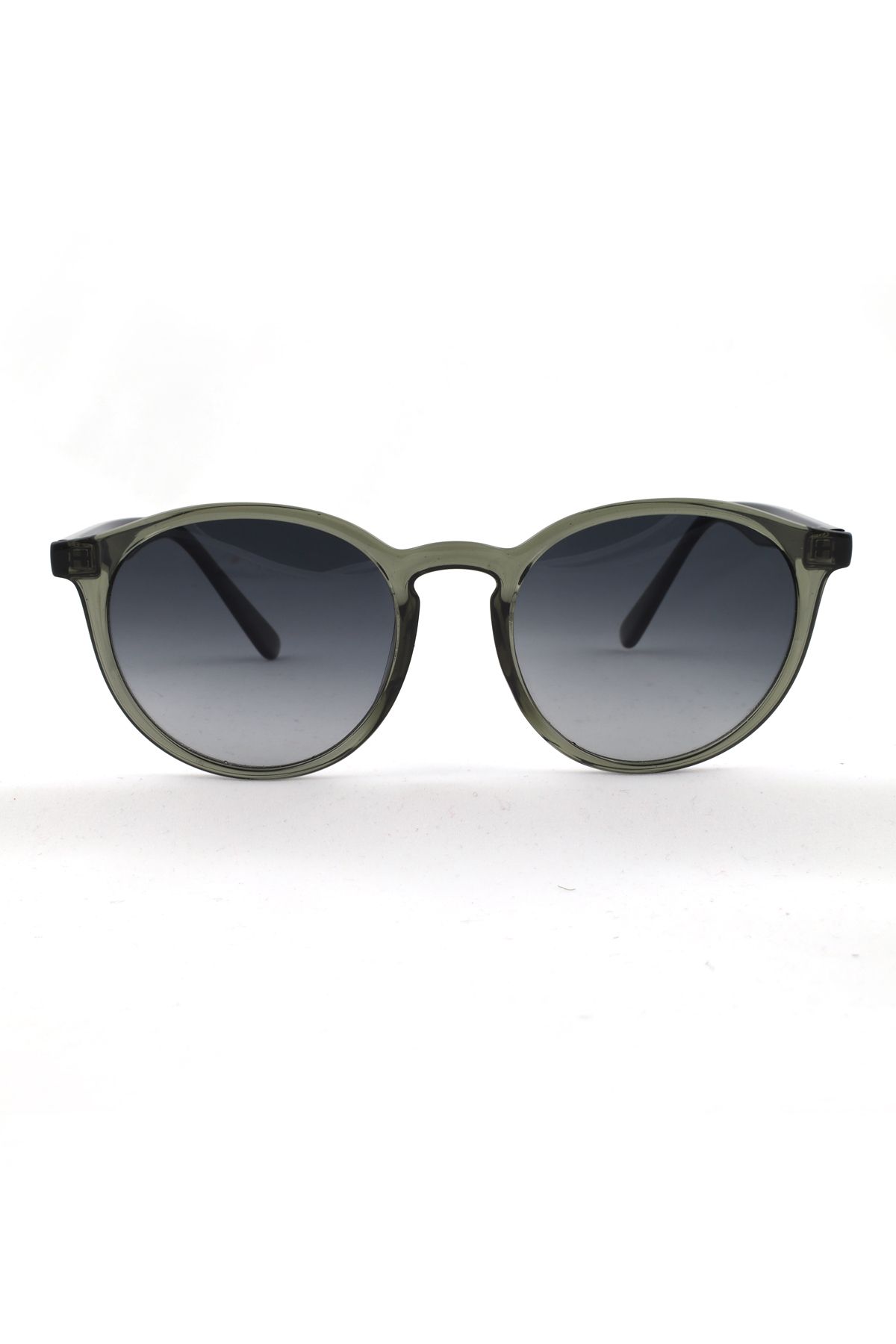 Barcelona B-5019-C03 Unisex Güneş Gözlüğü Şeffaf Yeşil Kemik Çerçeve Füme Cam