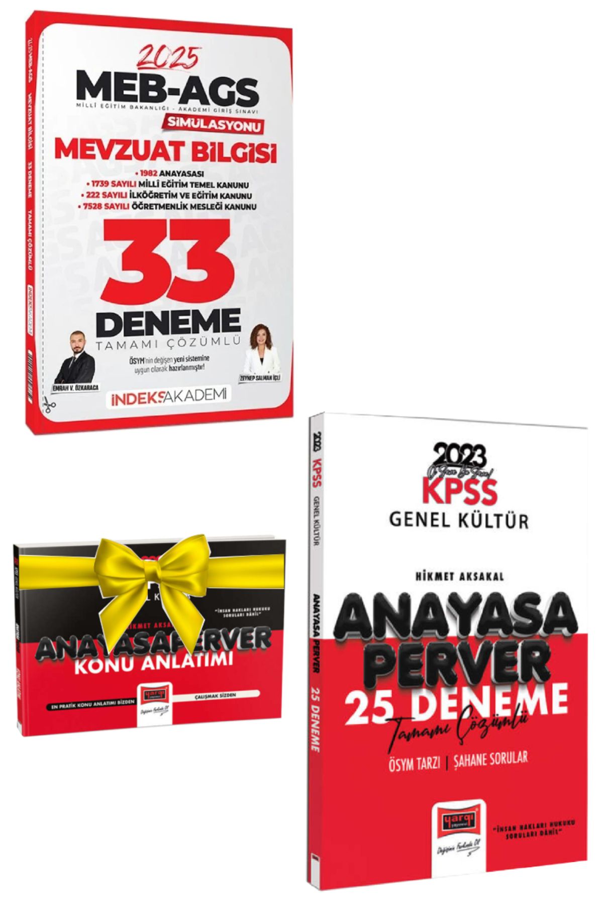 İndeks Akademi 2025 İndeks Akademi MEB AGS Mevzuat Deneme+Yargı Anayasa Deneme+Hediye