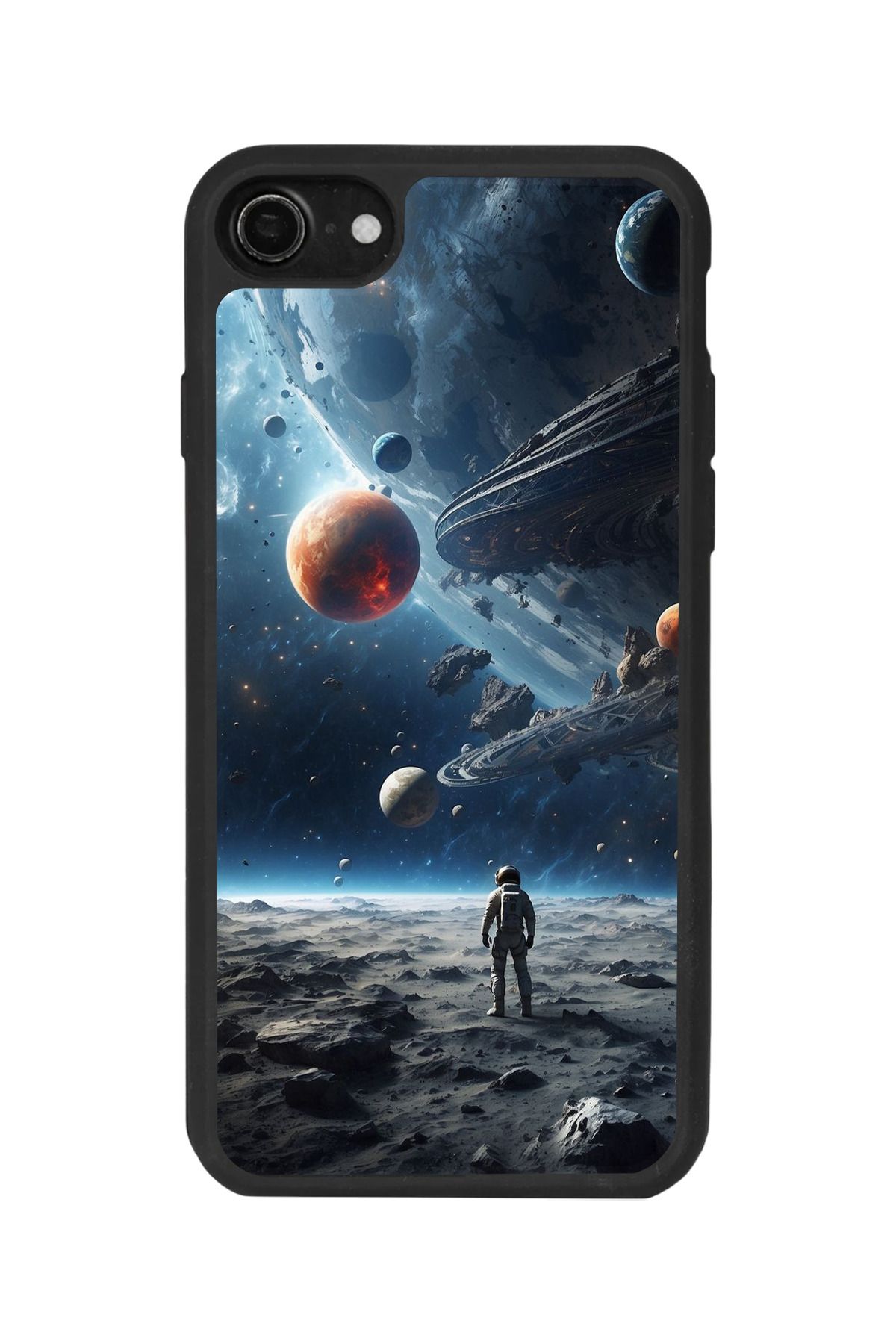BGAKSESUAR iPhone 7 Uyumlu Mat Siyah Kılıf – Yumuşak Silikon, Koruyucu, Şok Emici Kapak