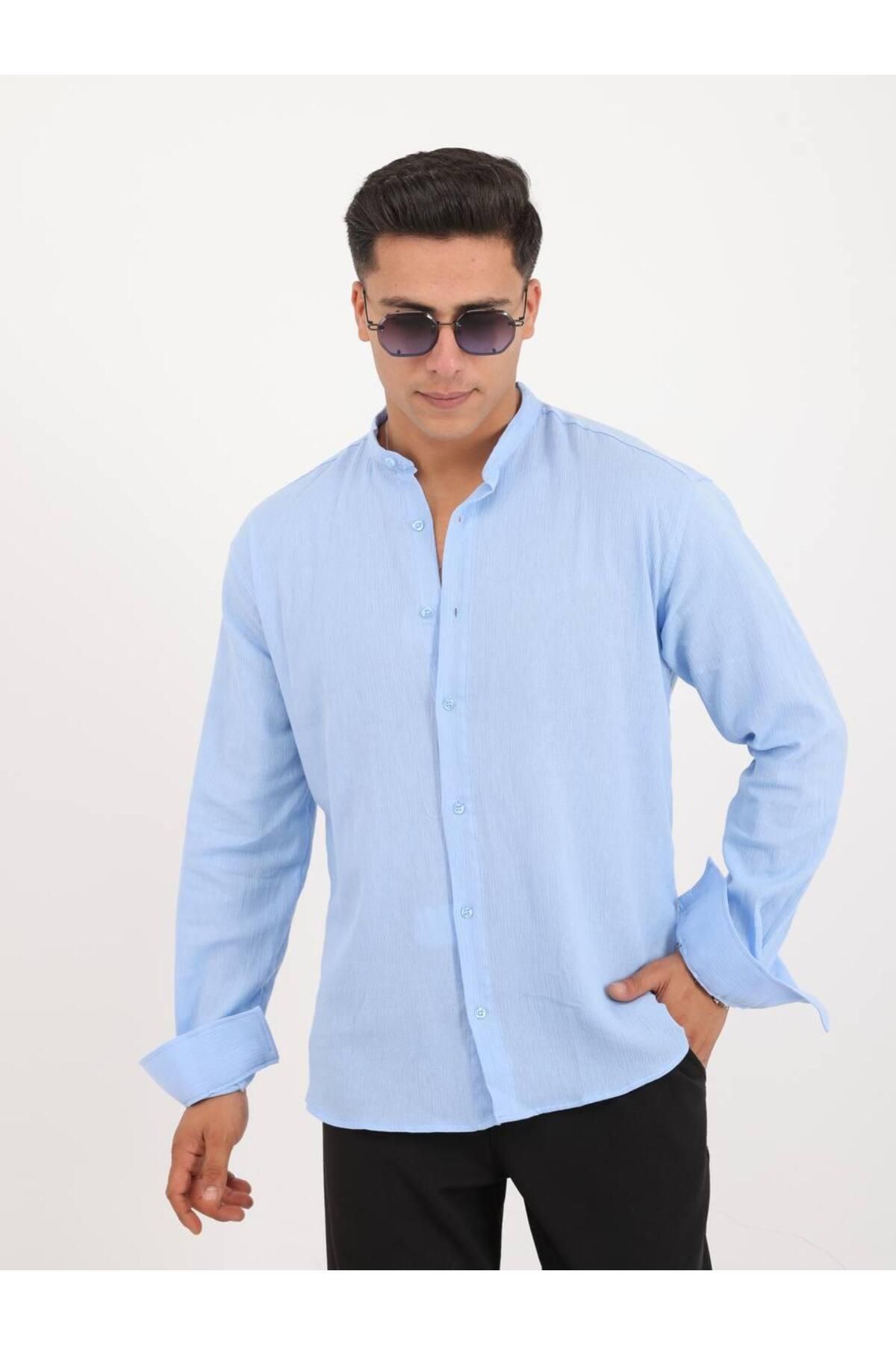 Alpha star Piliseli yırtmaçlı oversize gömlek