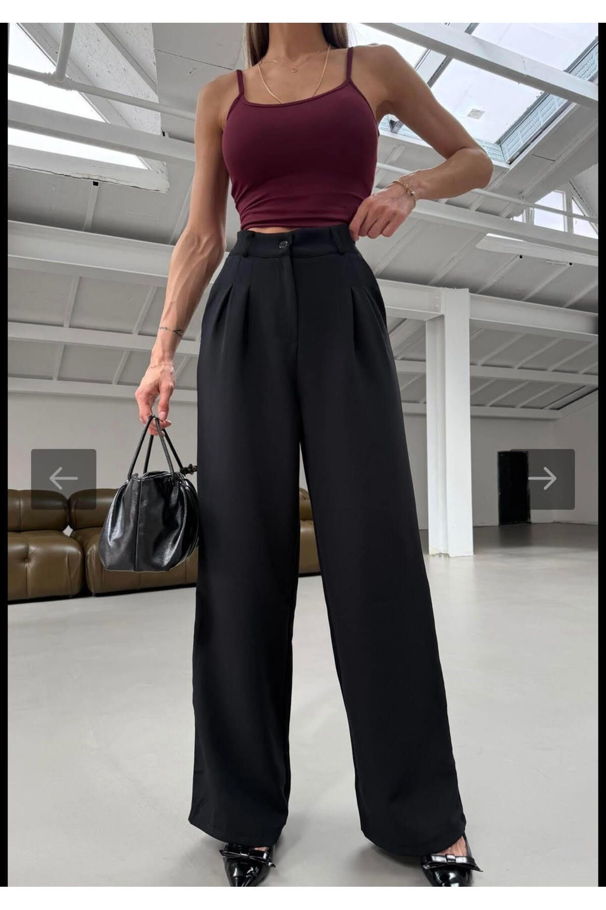 LookEss Kadın Kumaş Palazzo Pantolon