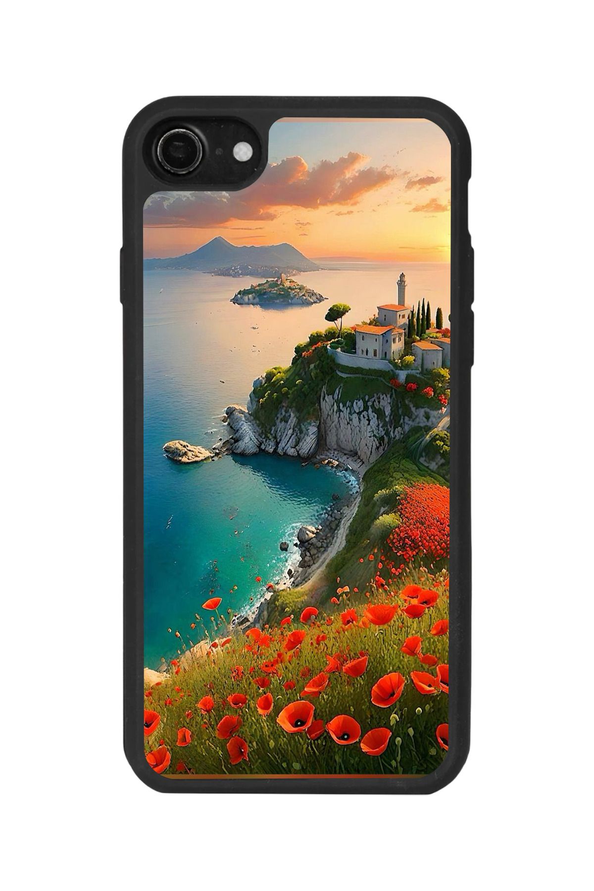 BGAKSESUAR iPhone SE Uyumlu Mat Siyah Kılıf – Yumuşak Silikon, Koruyucu, Şok Emici Kapak