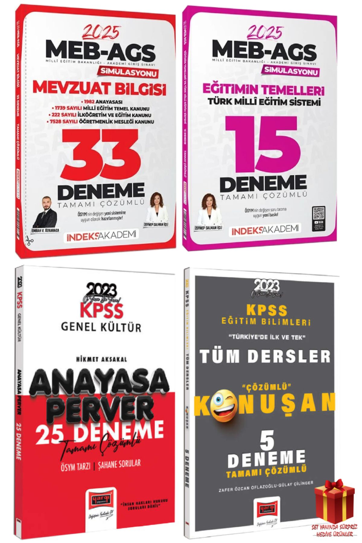 İndeks Akademi 2025 İndeks Akademi MEB AGS Mevzuat Deneme+Eğitimin Temelleri Deneme+Anayasa Deneme+Eğitim Deneme