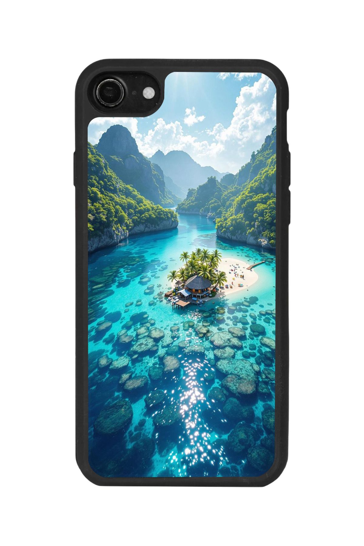 BGAKSESUAR iPhone 7 Uyumlu Mat Siyah Kılıf – Yumuşak Silikon, Koruyucu, Şok Emici Kapak